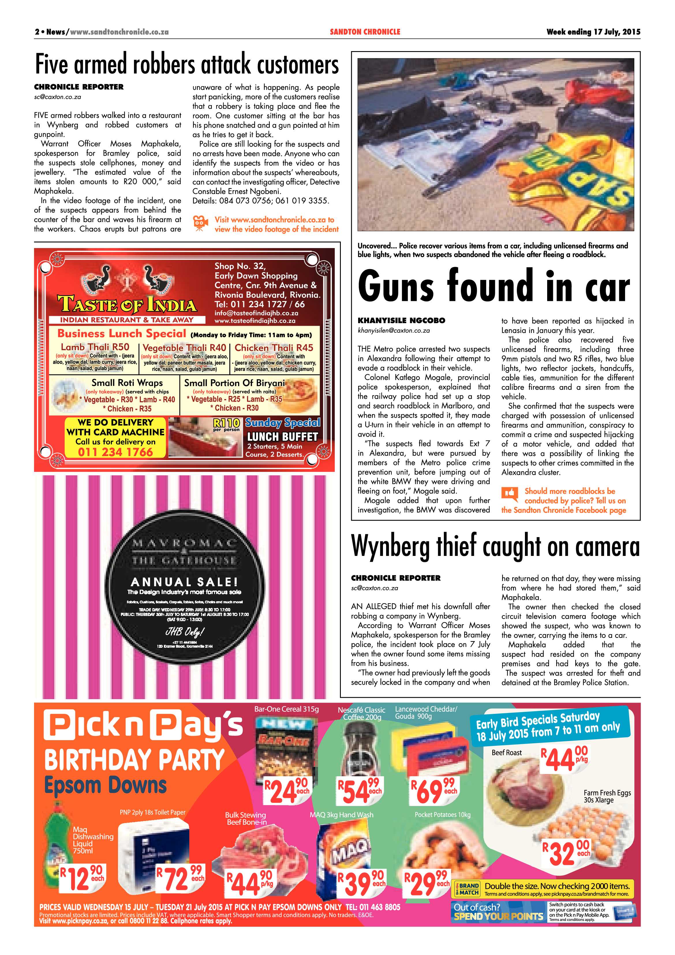 Sandton Chronicle 17 July 2015 page 2