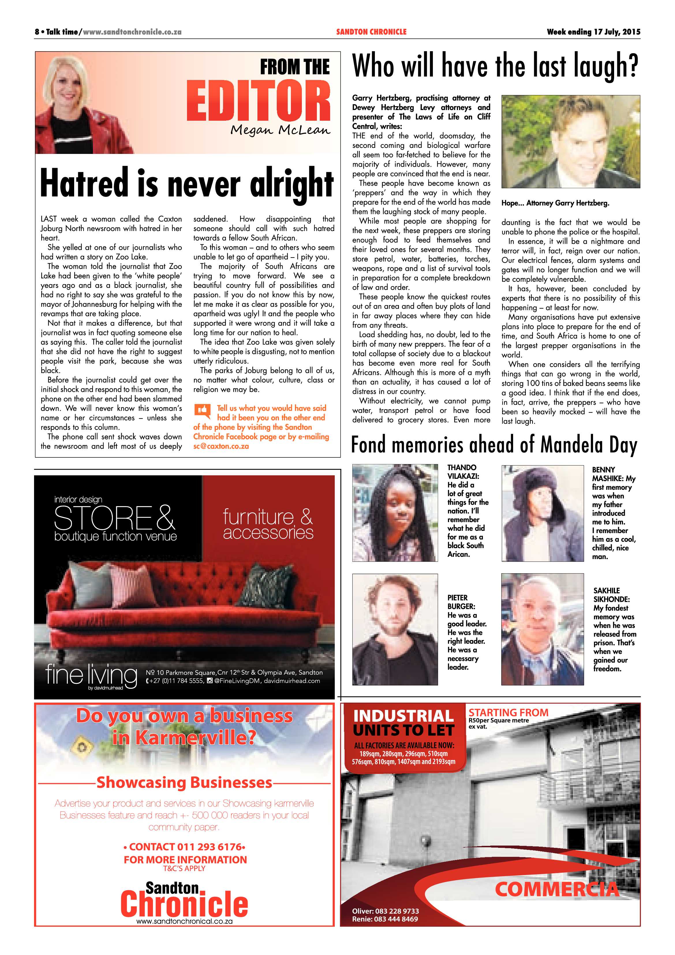 Sandton Chronicle 17 July 2015 page 8