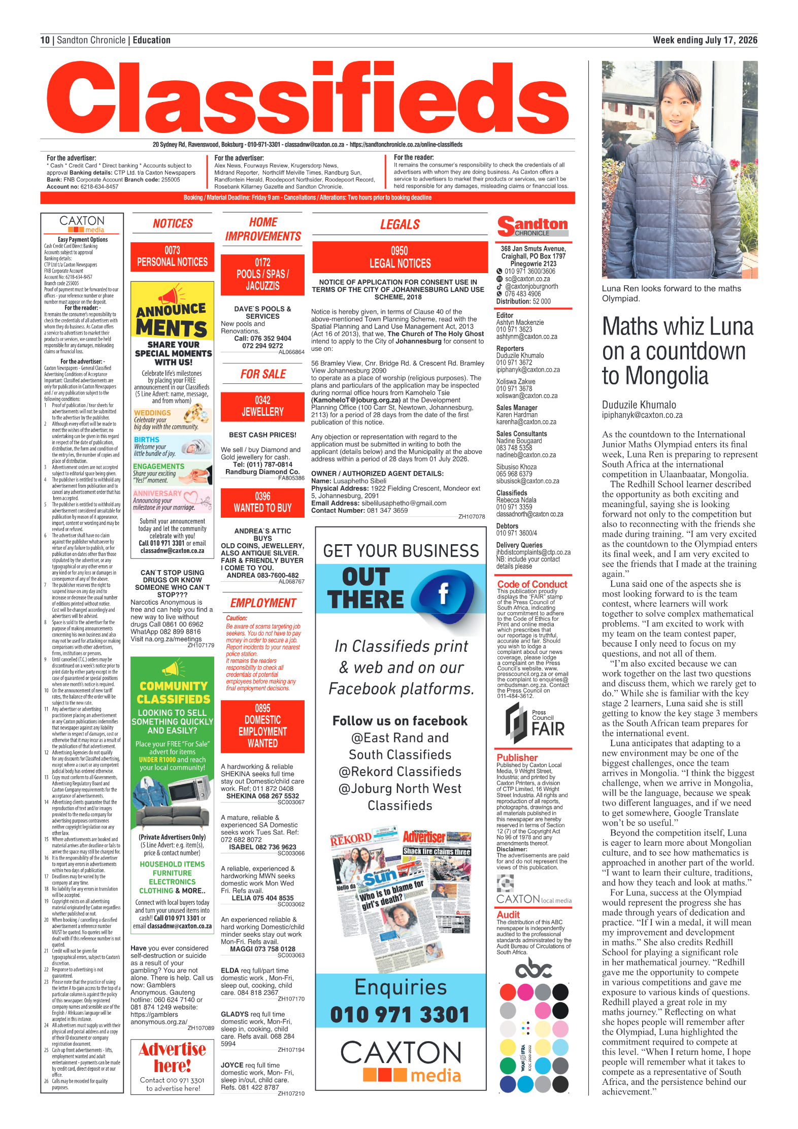 Sandton Chronicle 17 July 2026 page 10