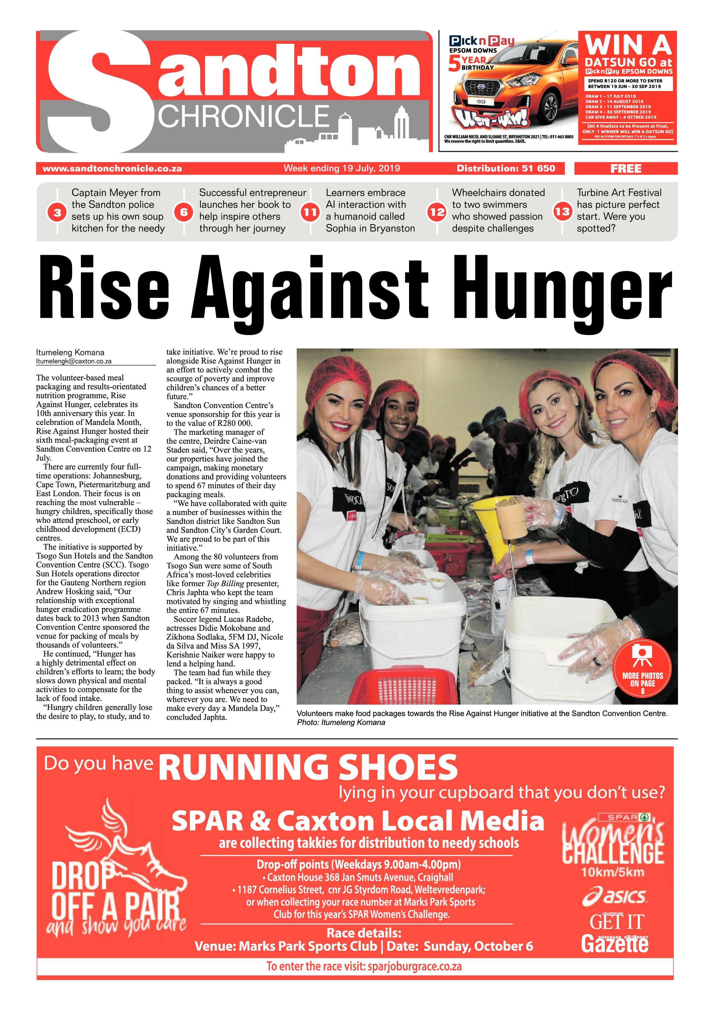 Sandton Chronicle 17 July, 2019 page 1