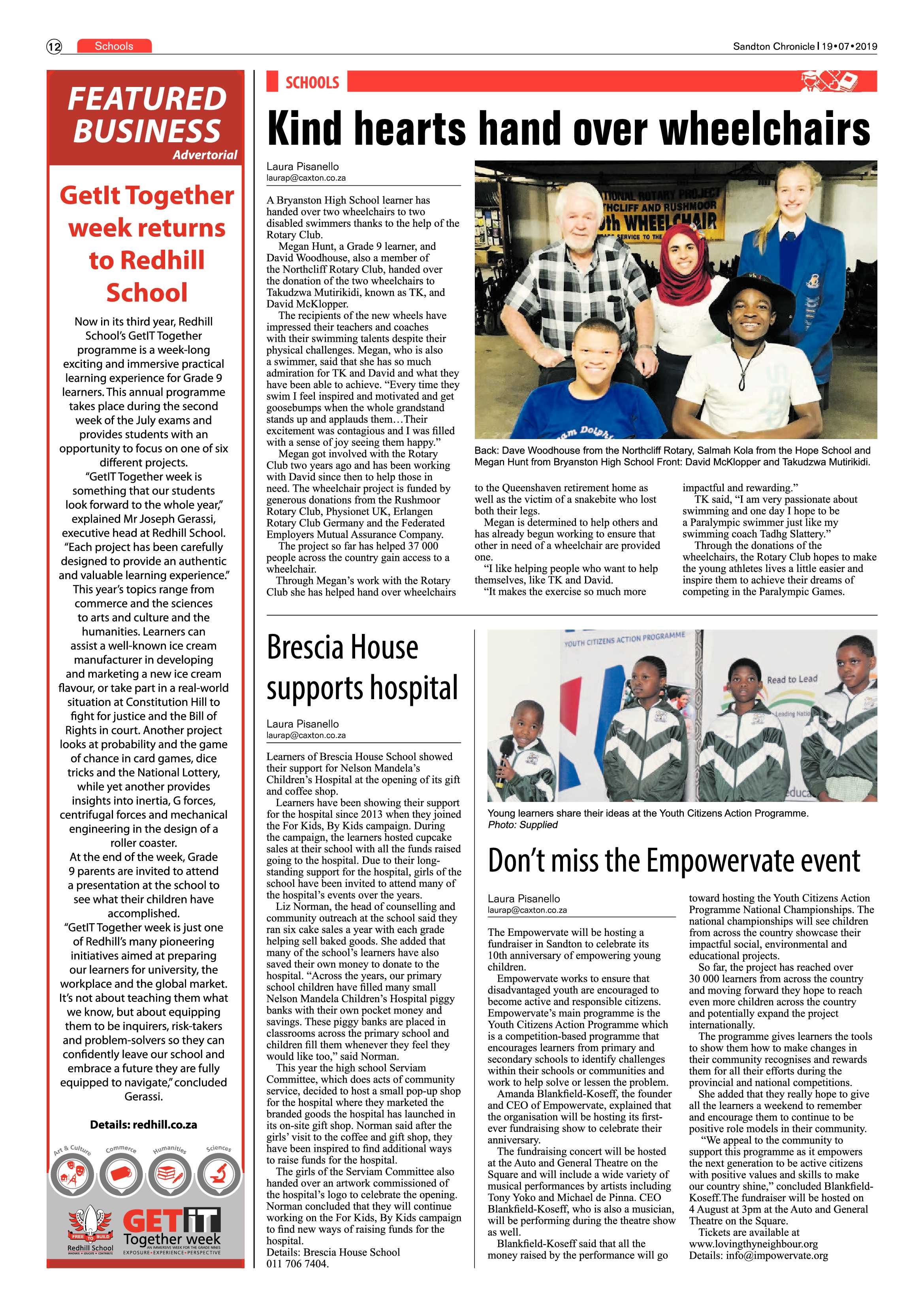 Sandton Chronicle 17 July, 2019 page 12