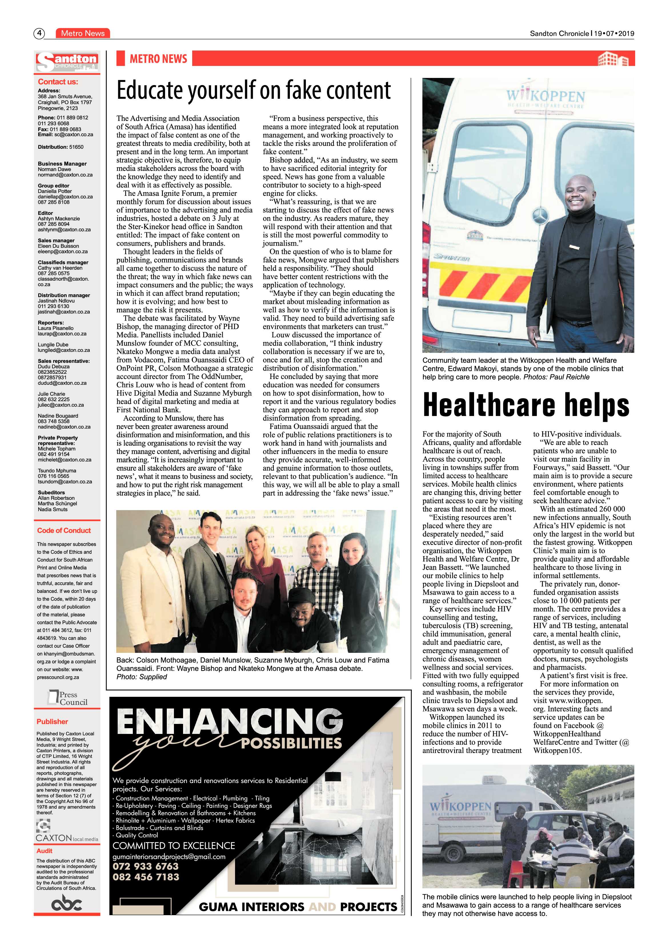 Sandton Chronicle 17 July, 2019 page 4