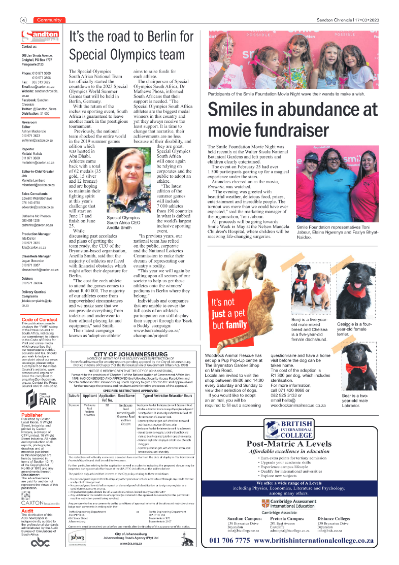Sandton Chronicle 17 March 2023 page 4