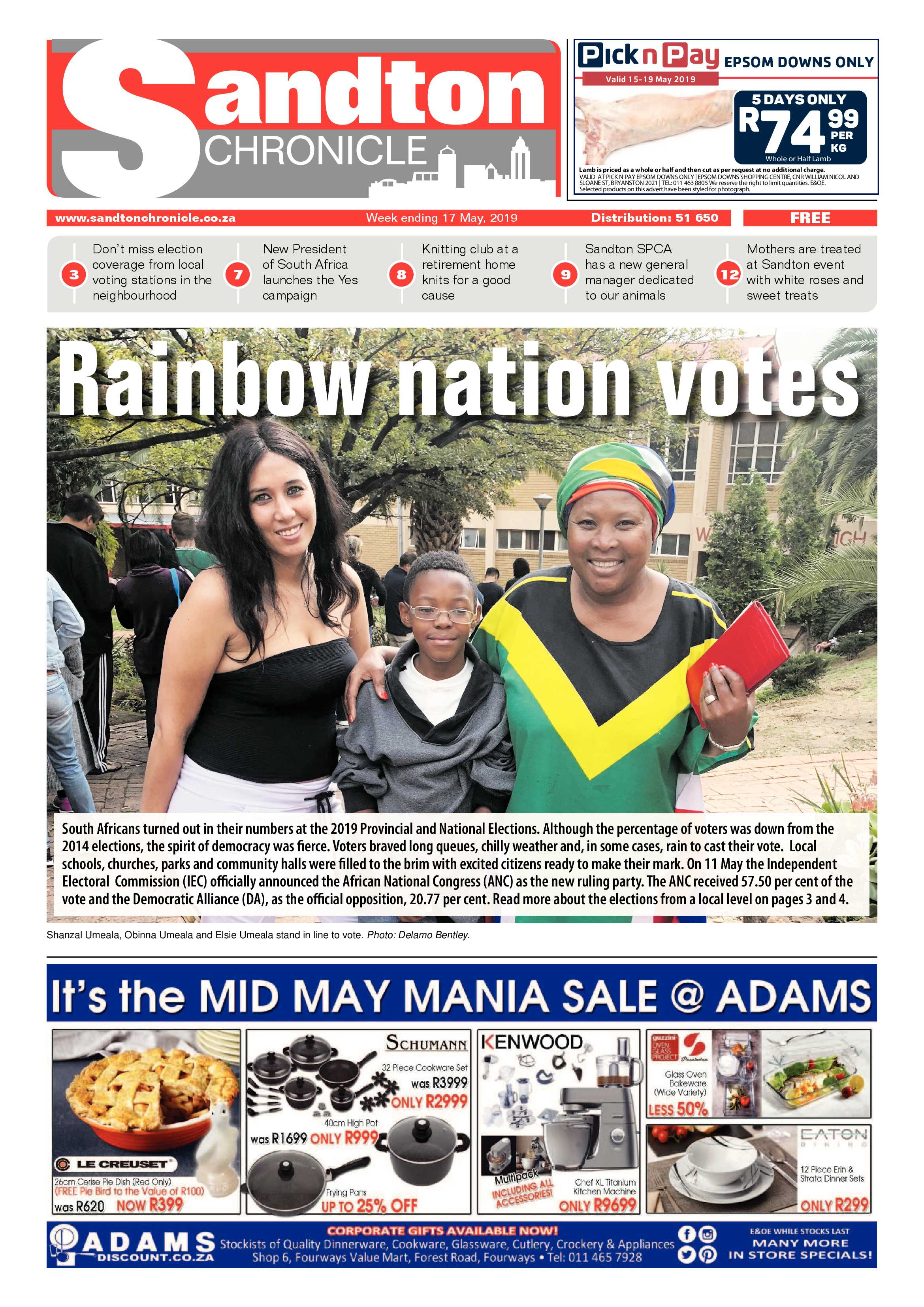 Sandton Chronicle 17 May, 2019 page 1