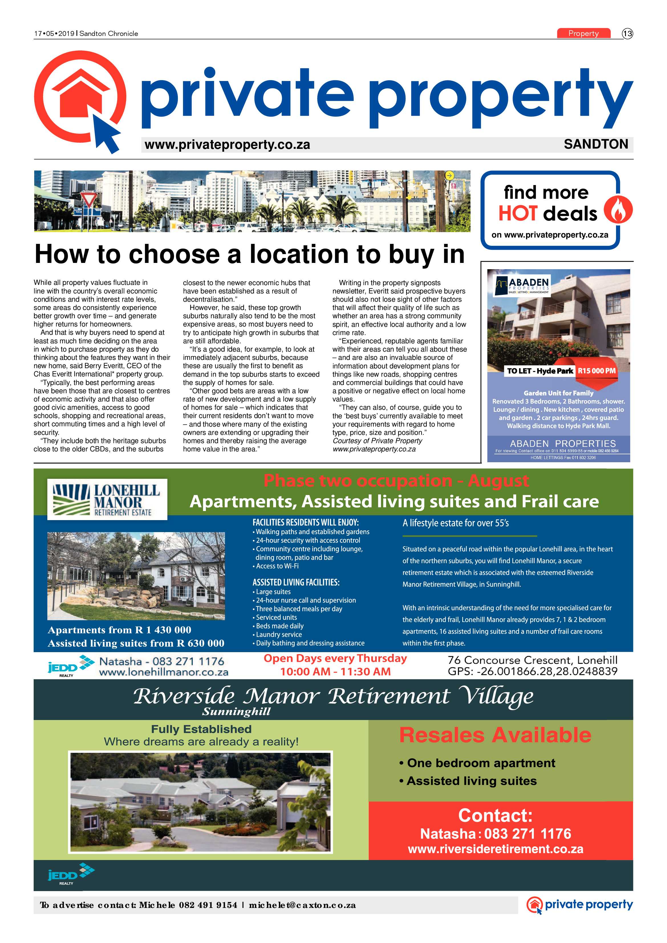 Sandton Chronicle 17 May, 2019 page 13