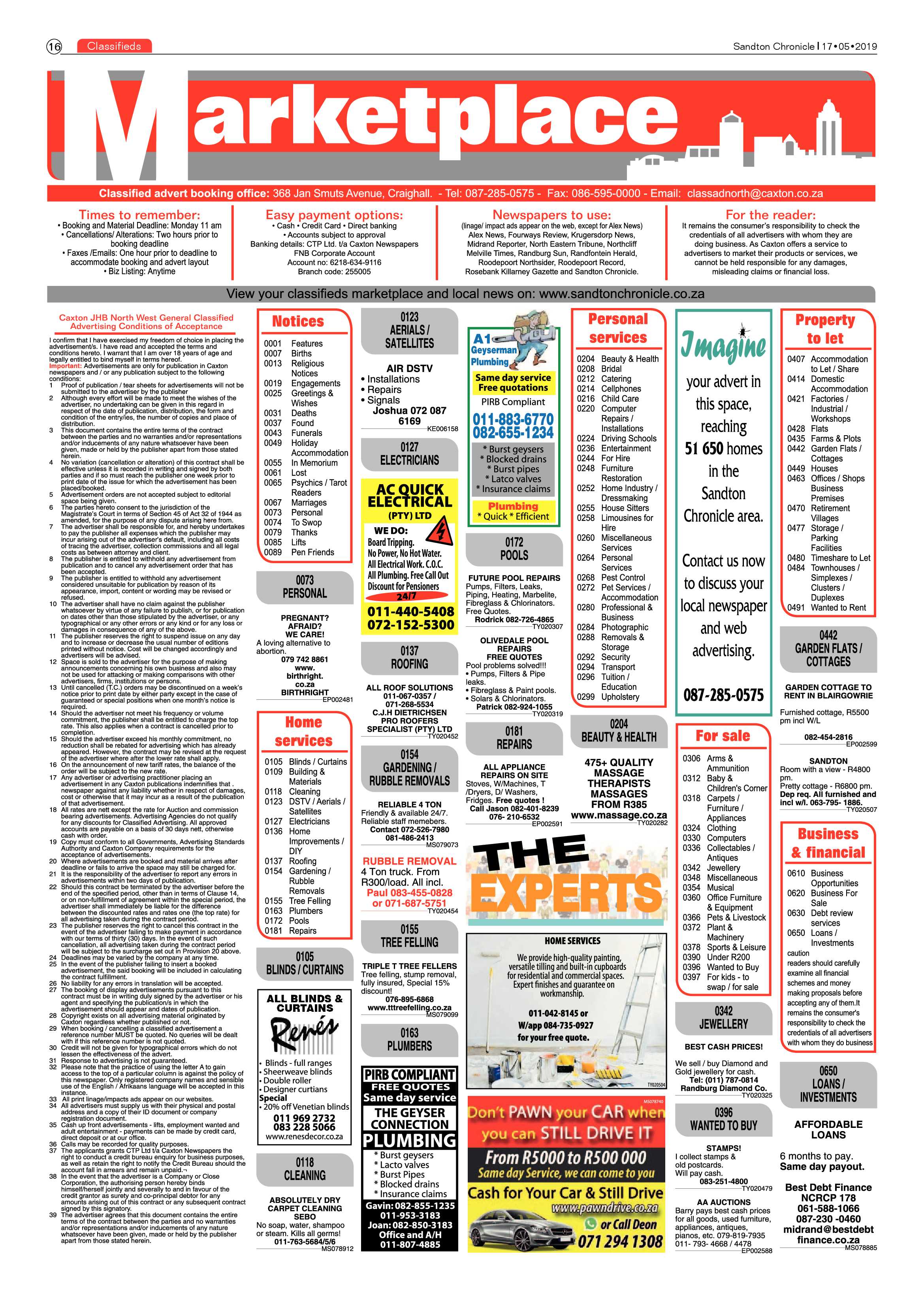 Sandton Chronicle 17 May, 2019 page 16