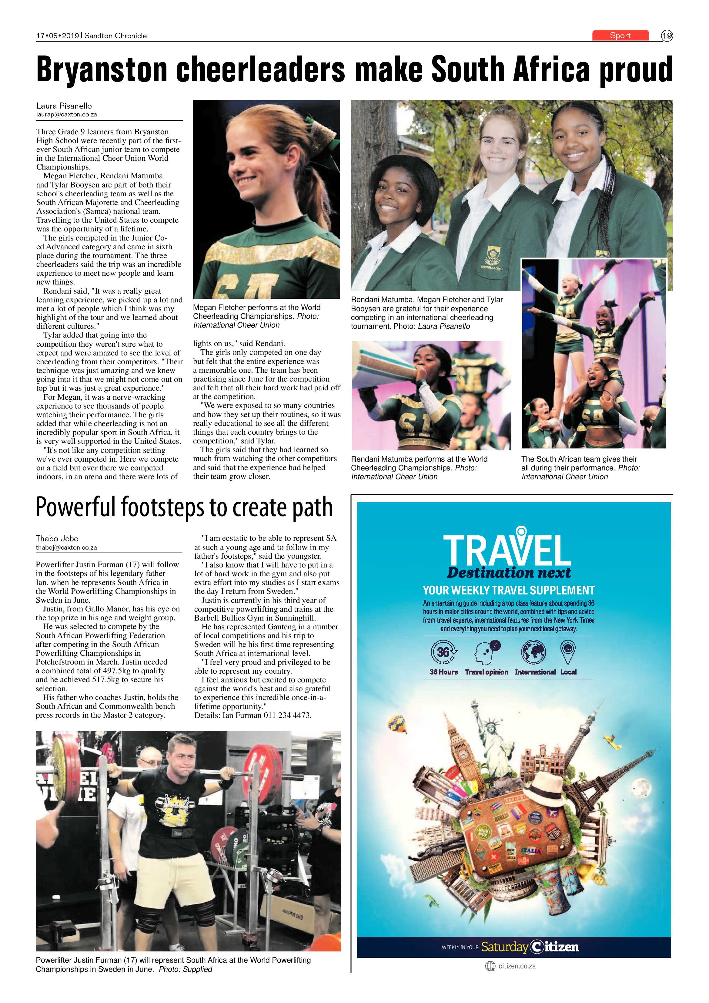 Sandton Chronicle 17 May, 2019 page 19