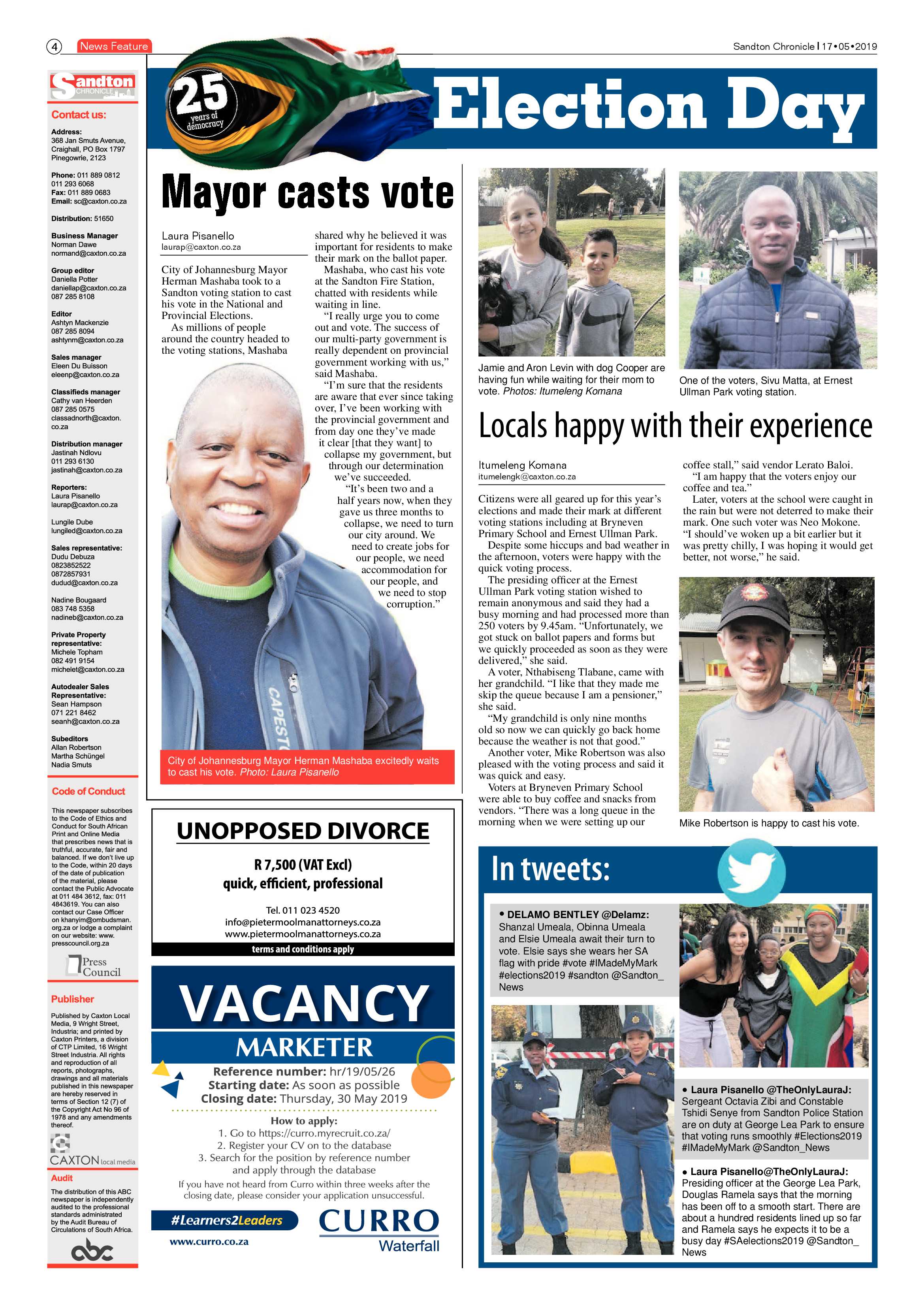 Sandton Chronicle 17 May, 2019 page 4