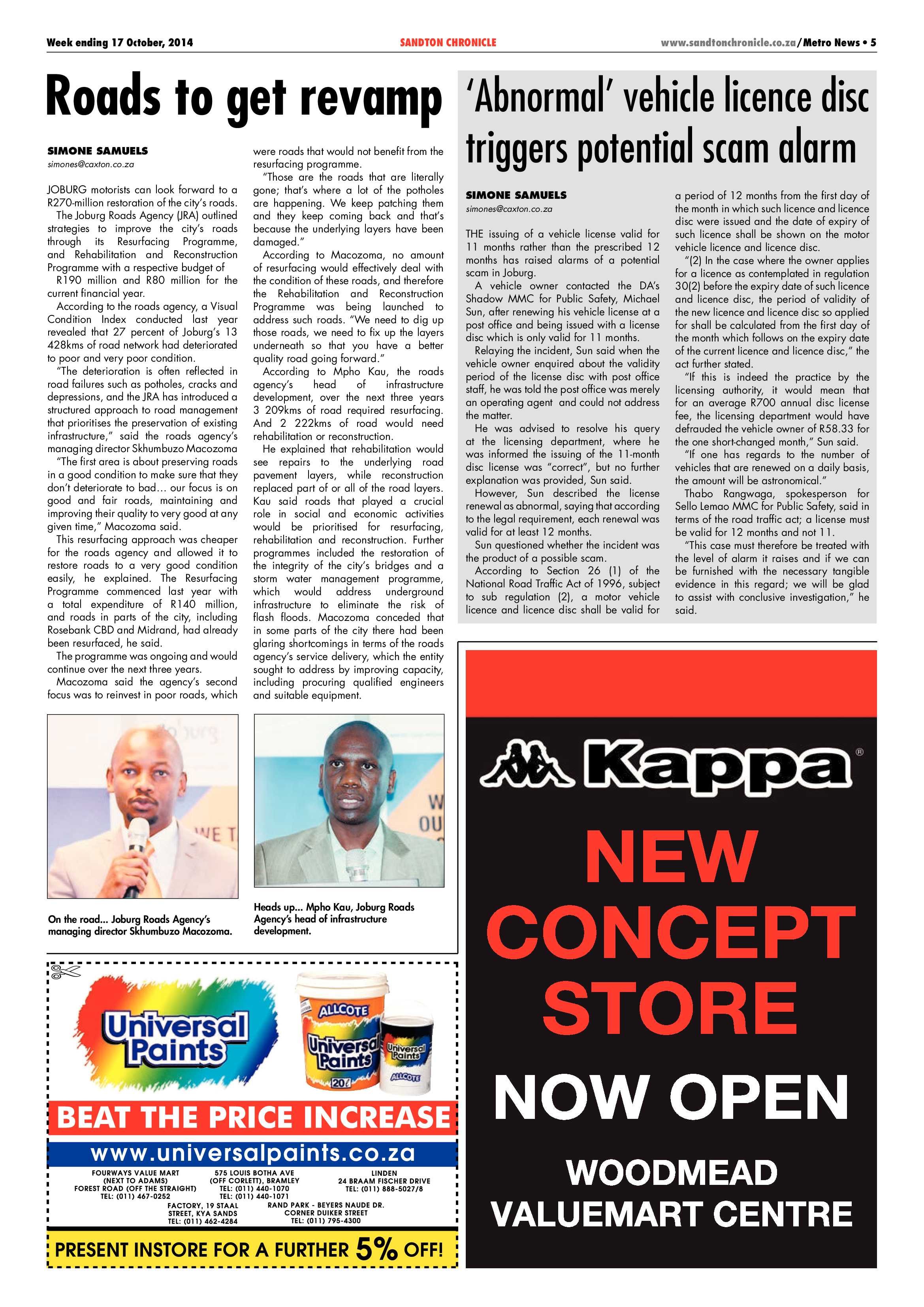 Sandton Chronicle 17 October 2014 page 5