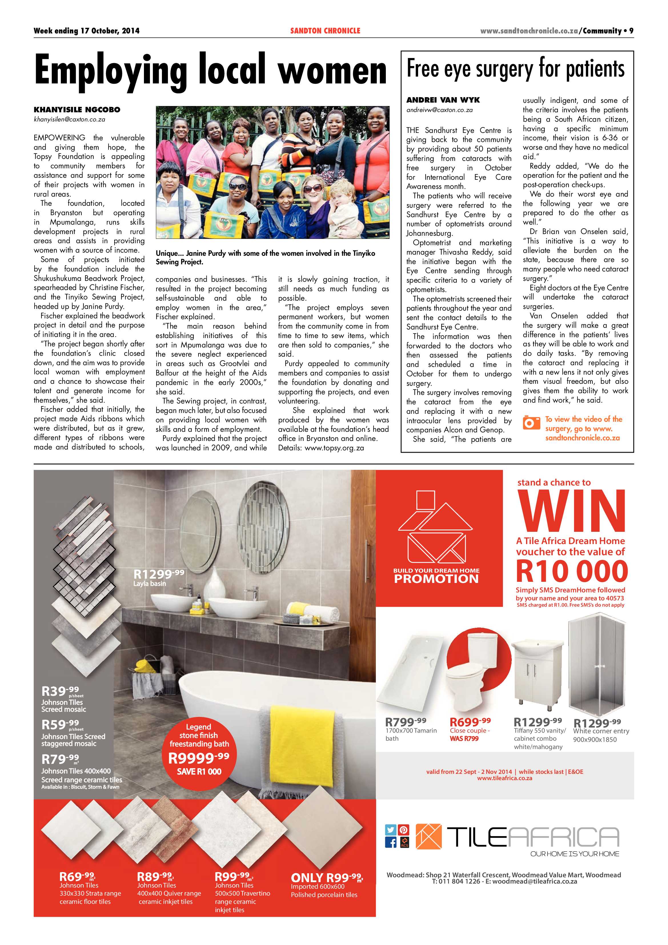 Sandton Chronicle 17 October 2014 page 9