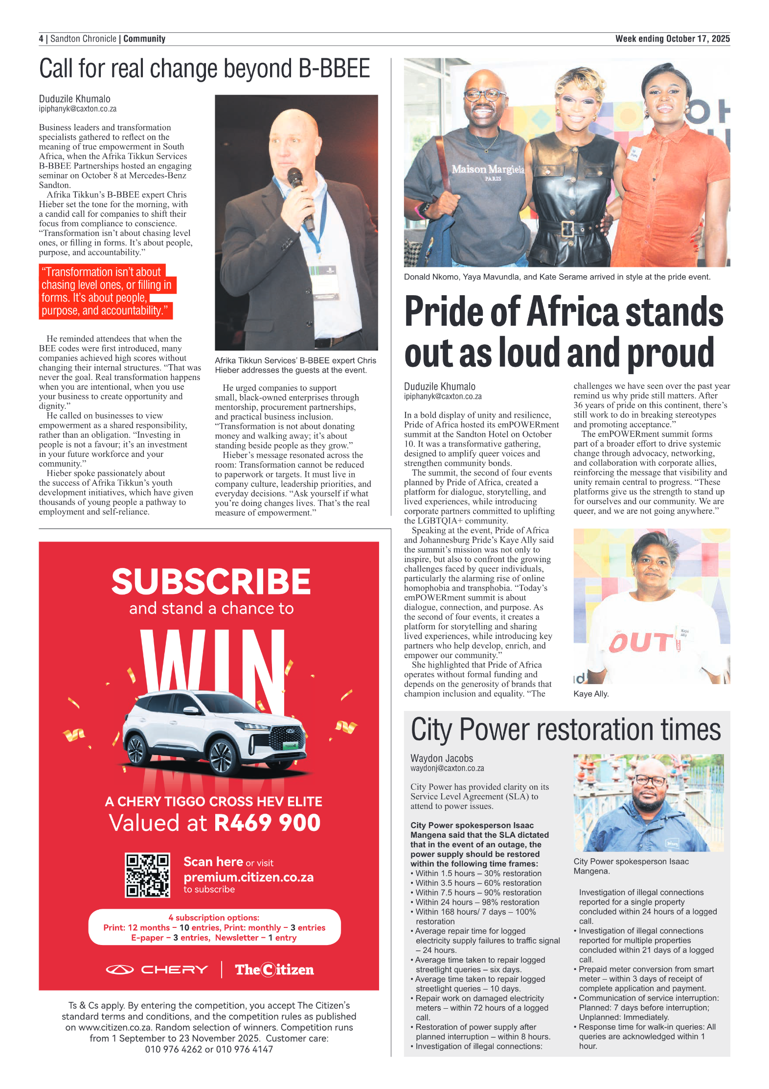 Sandton Chronicle 17 October 2025 page 4