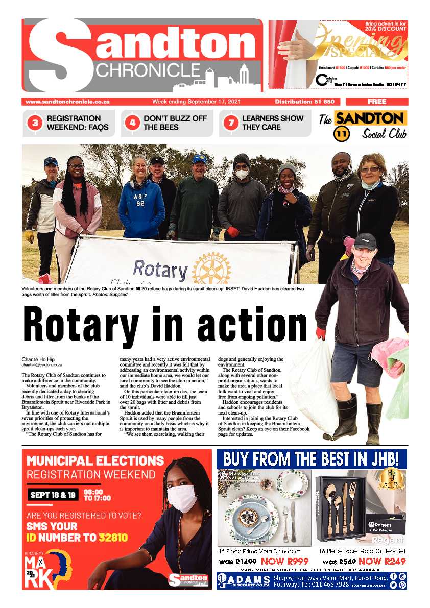 Sandton Chronicle 17 September 2021 page 1