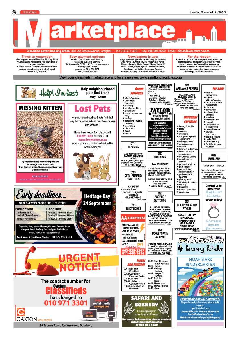 Sandton Chronicle 17 September 2021 page 10
