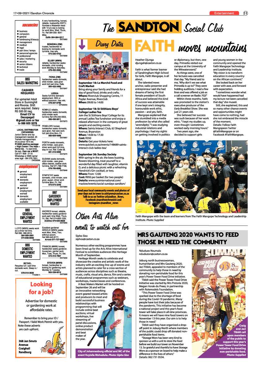 Sandton Chronicle 17 September 2021 page 11