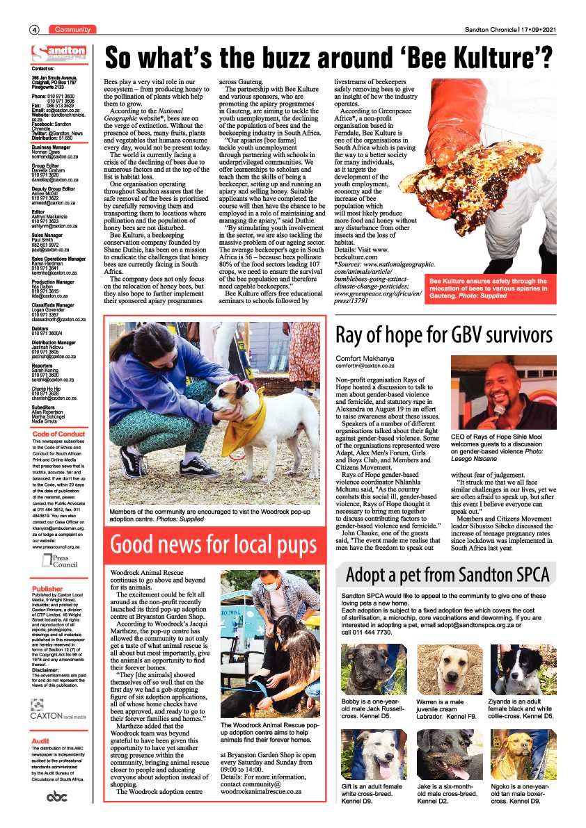 Sandton Chronicle 17 September 2021 page 4