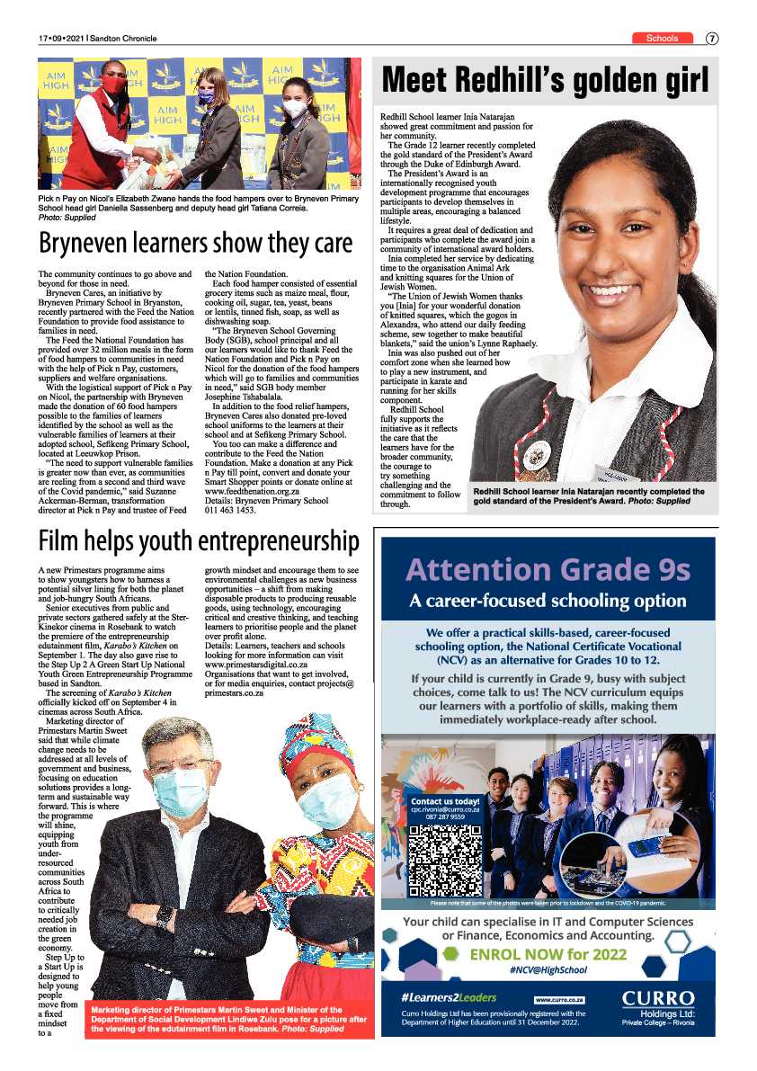 Sandton Chronicle 17 September 2021 page 7