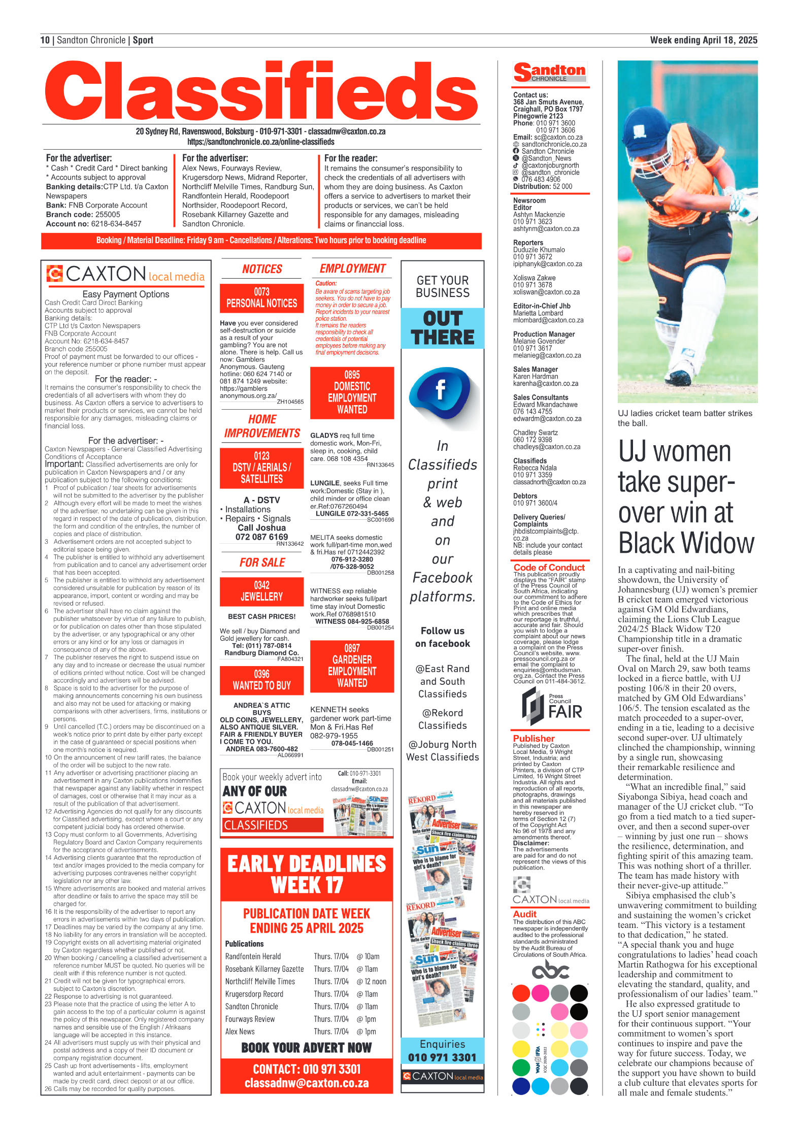 Sandton Chronicle 18 April 2025 page 10