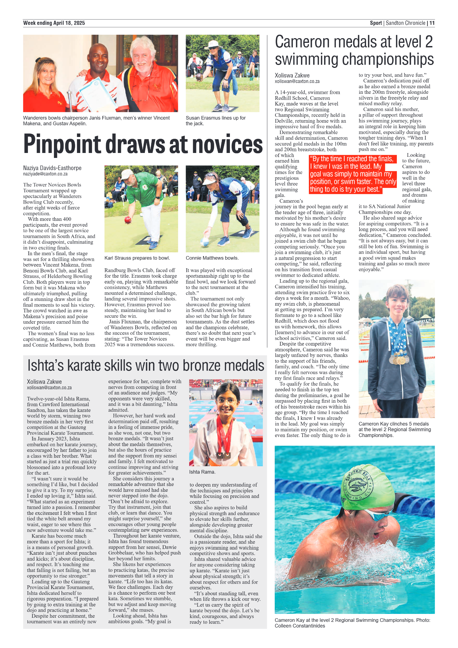 Sandton Chronicle 18 April 2025 page 11