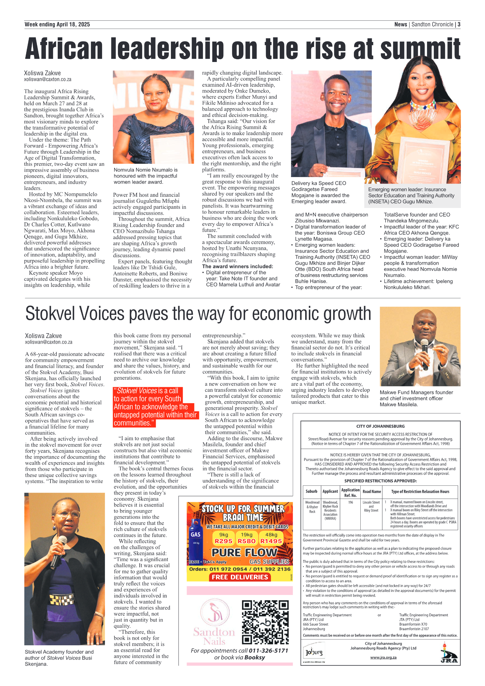 Sandton Chronicle 18 April 2025 page 3