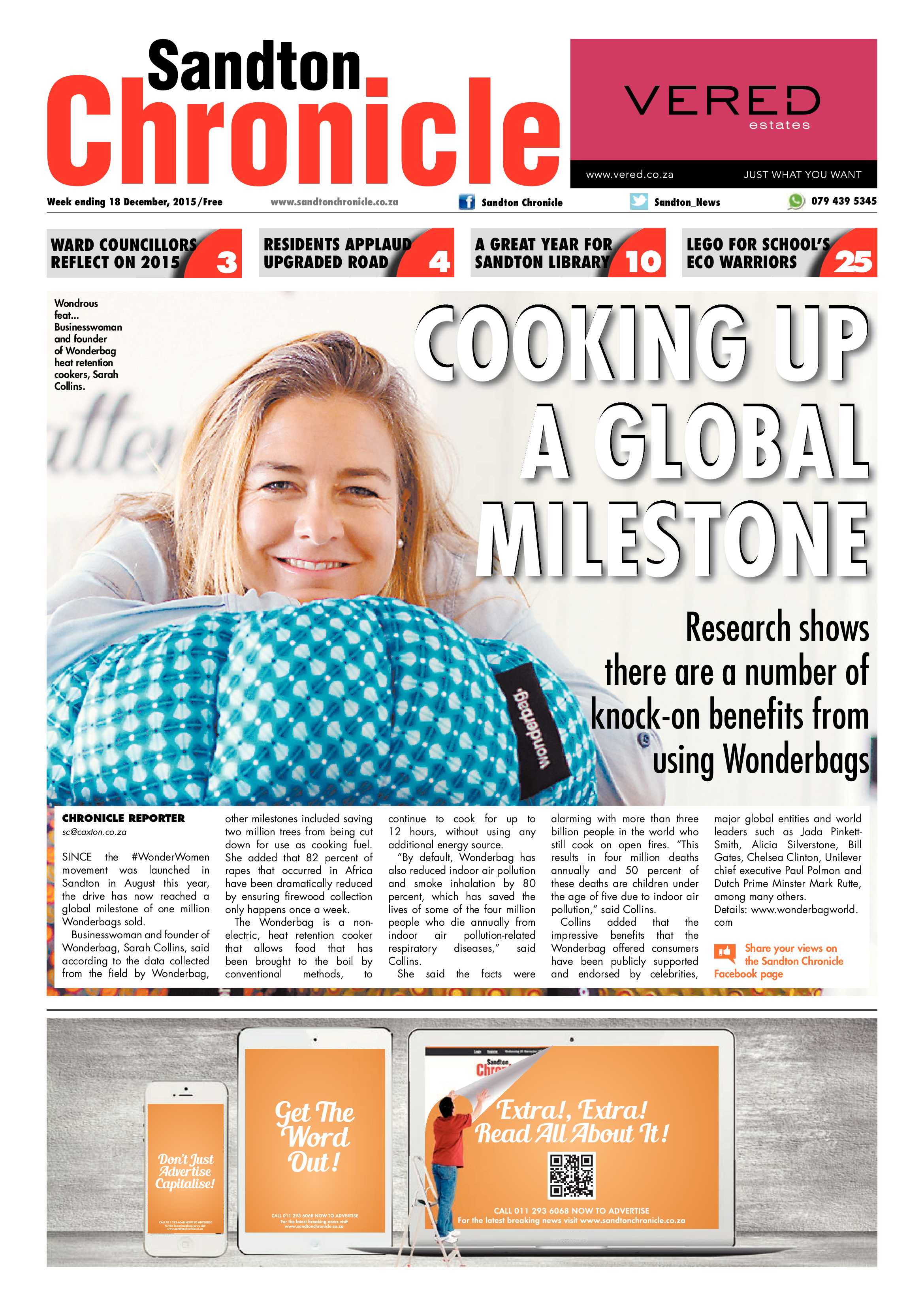 Sandton Chronicle 18 December 2015 page 1
