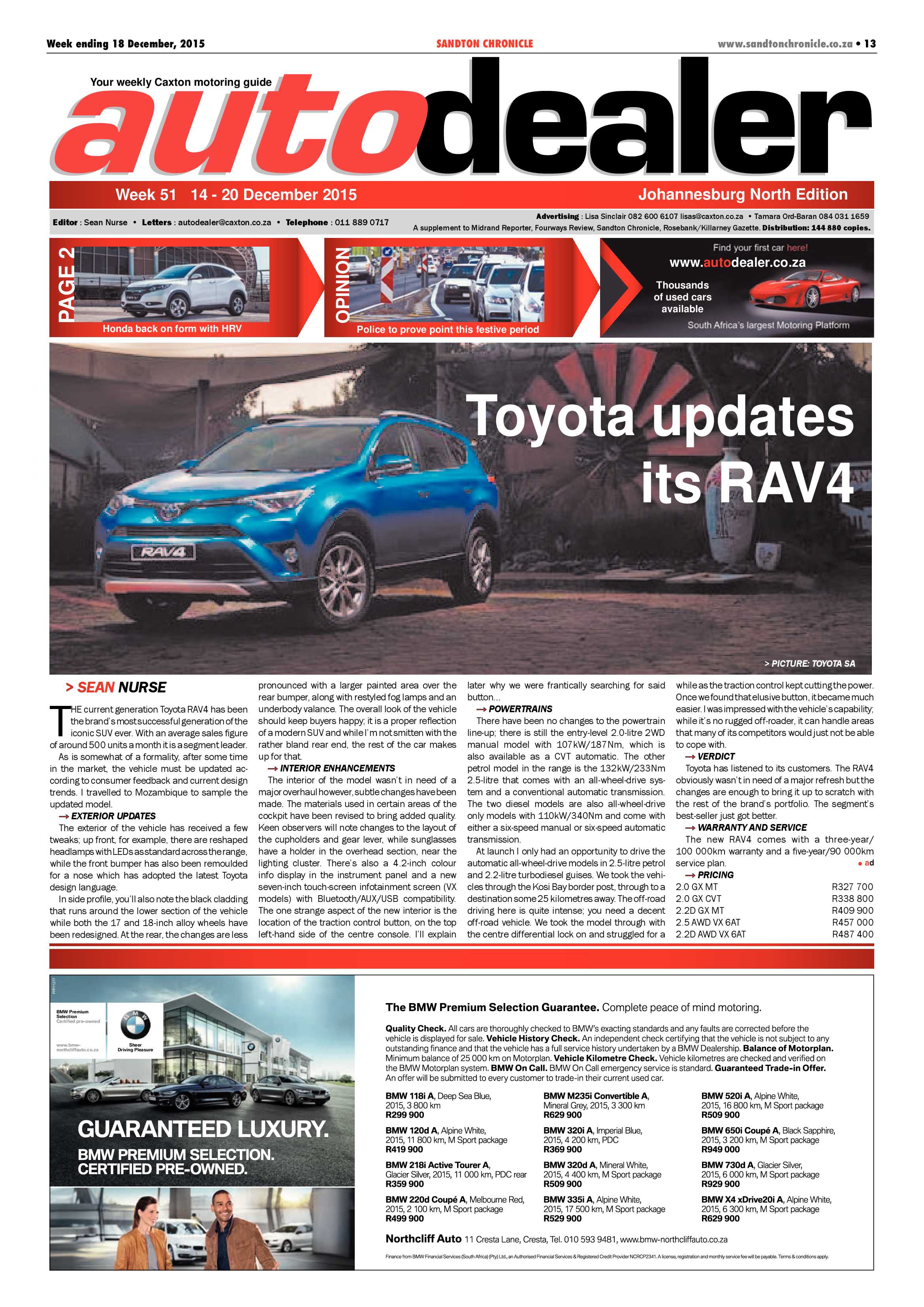 Sandton Chronicle 18 December 2015 page 13