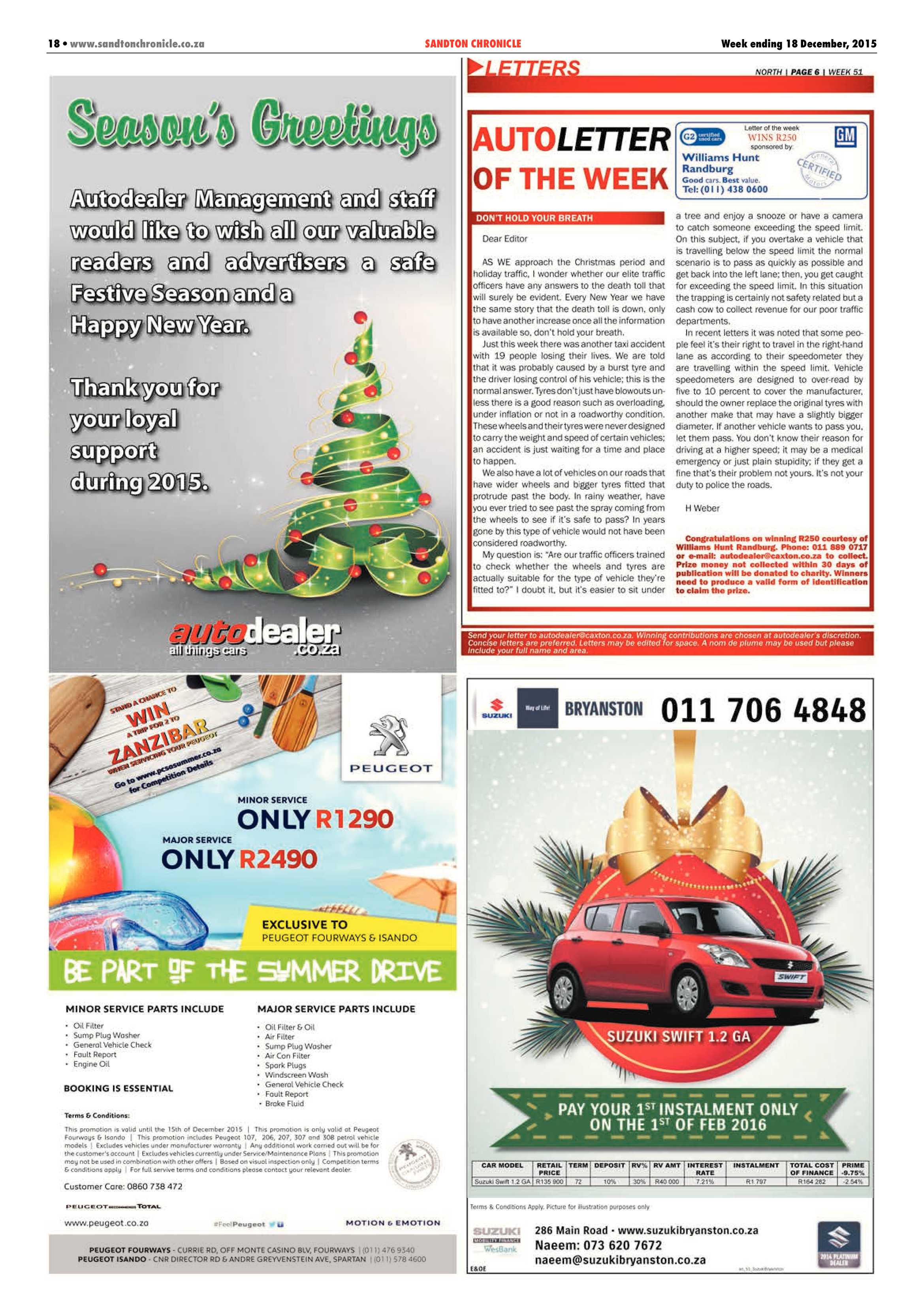 Sandton Chronicle 18 December 2015 page 18