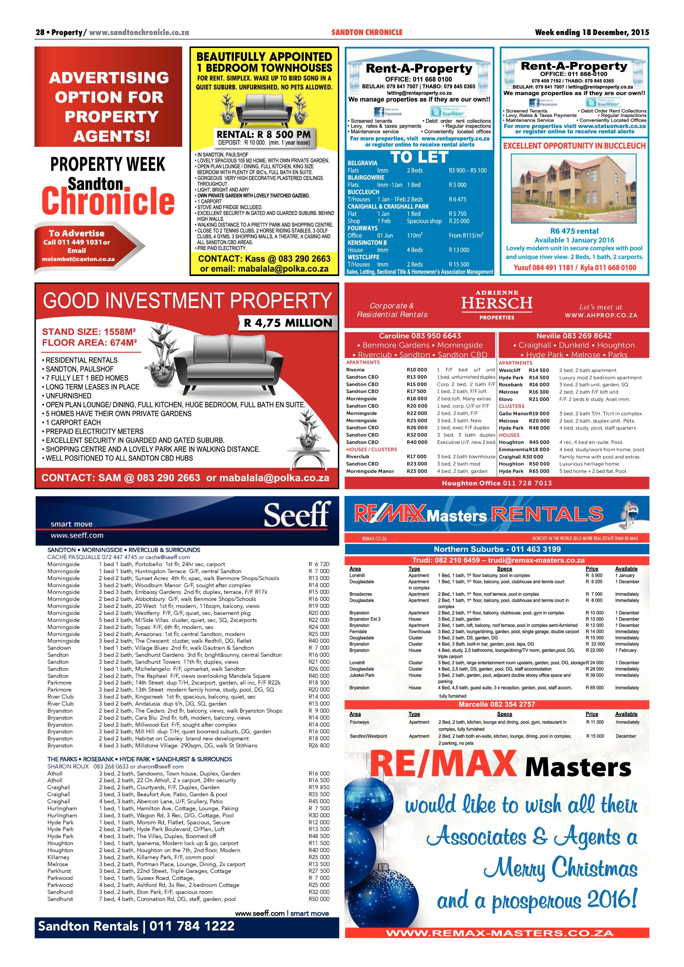 Sandton Chronicle 18 December 2015 page 28