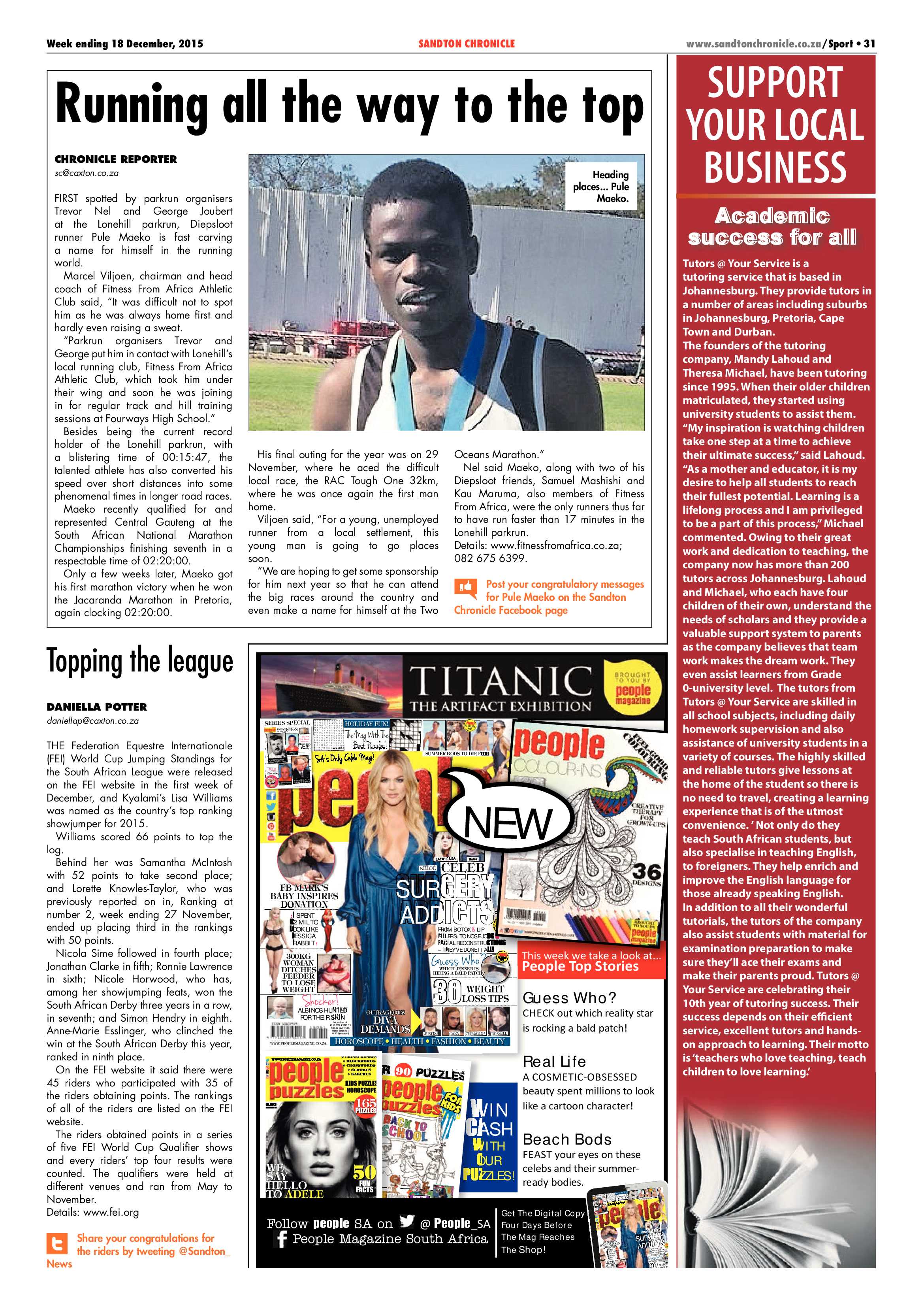 Sandton Chronicle 18 December 2015 page 31
