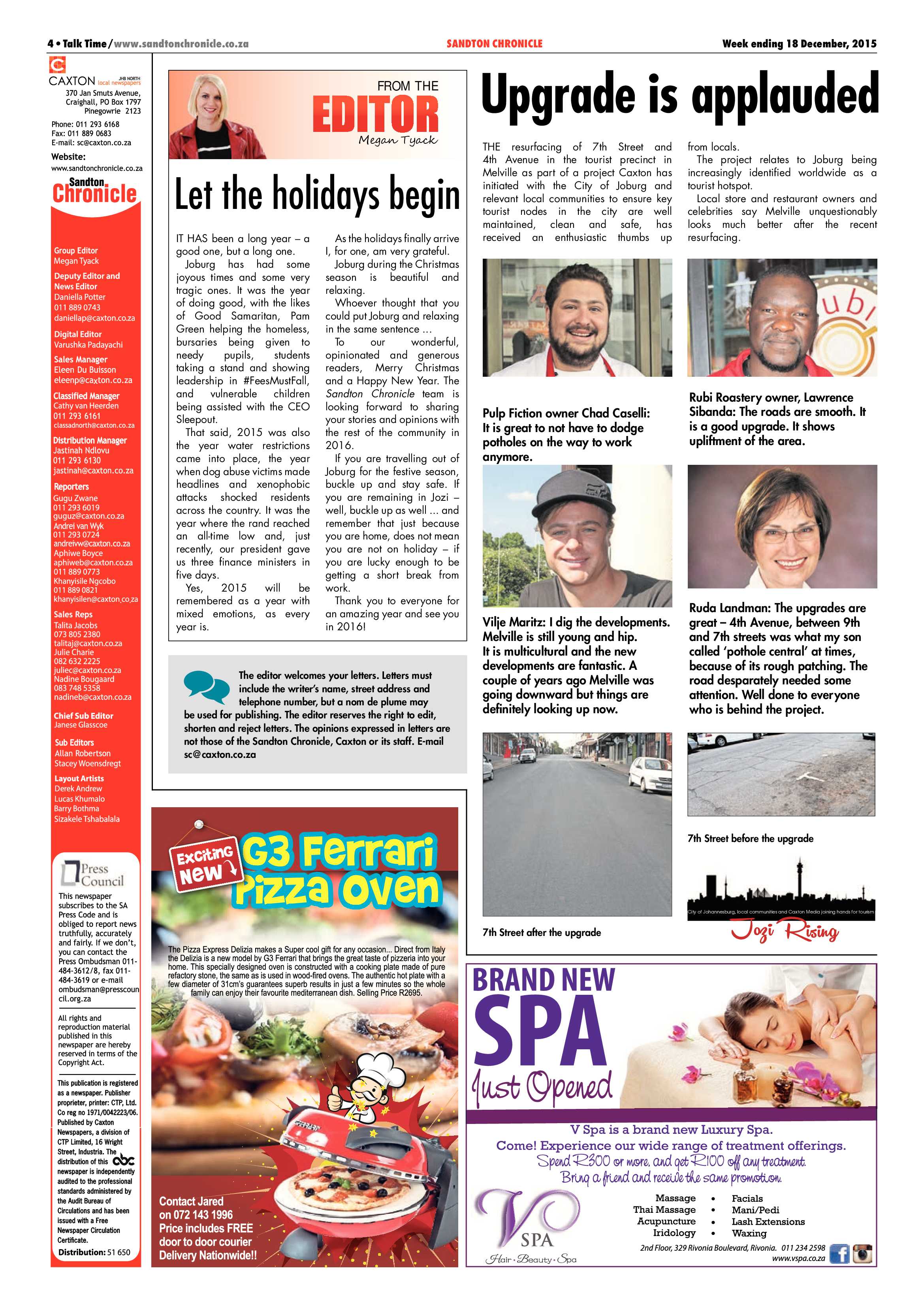 Sandton Chronicle 18 December 2015 page 4