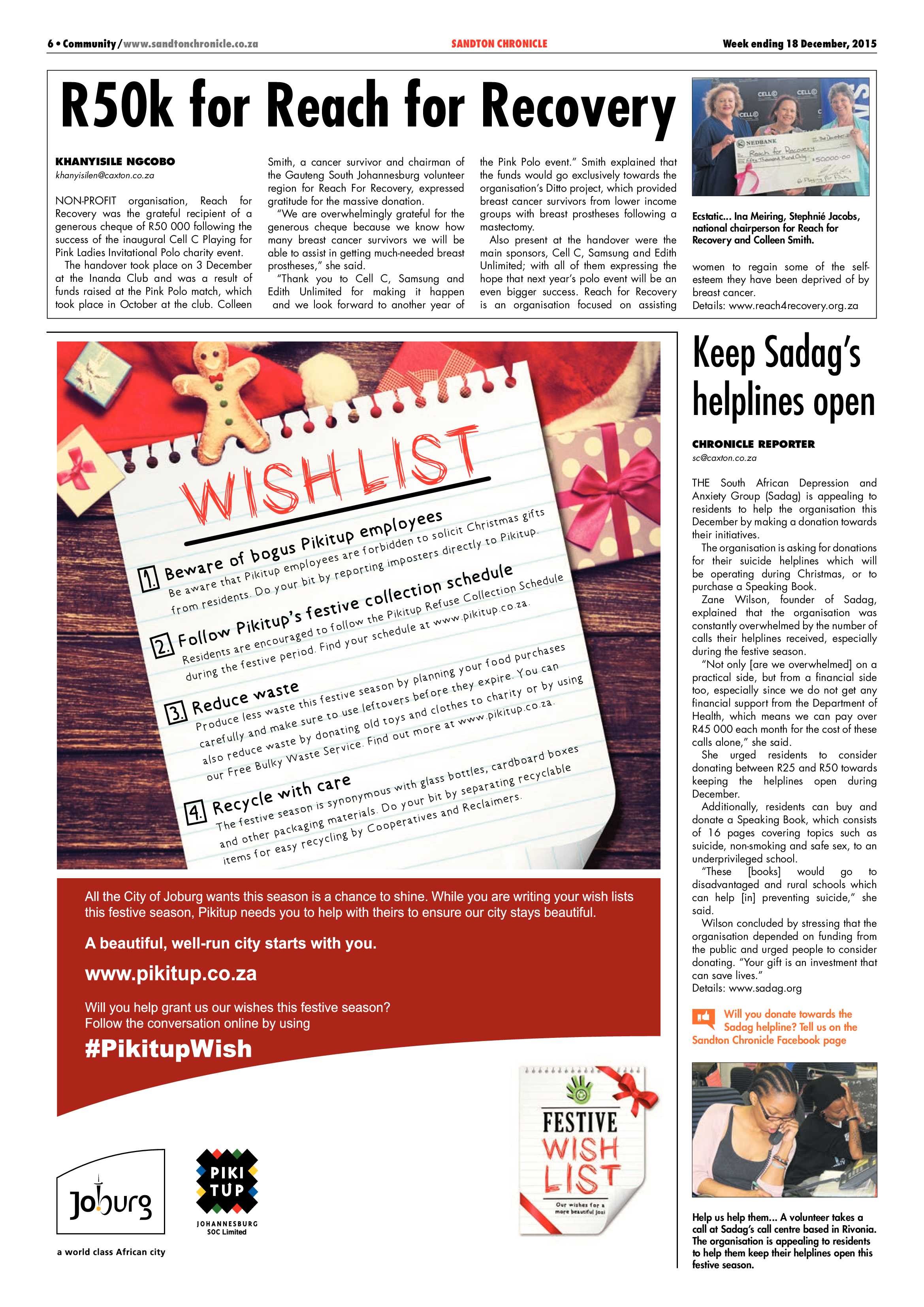 Sandton Chronicle 18 December 2015 page 6
