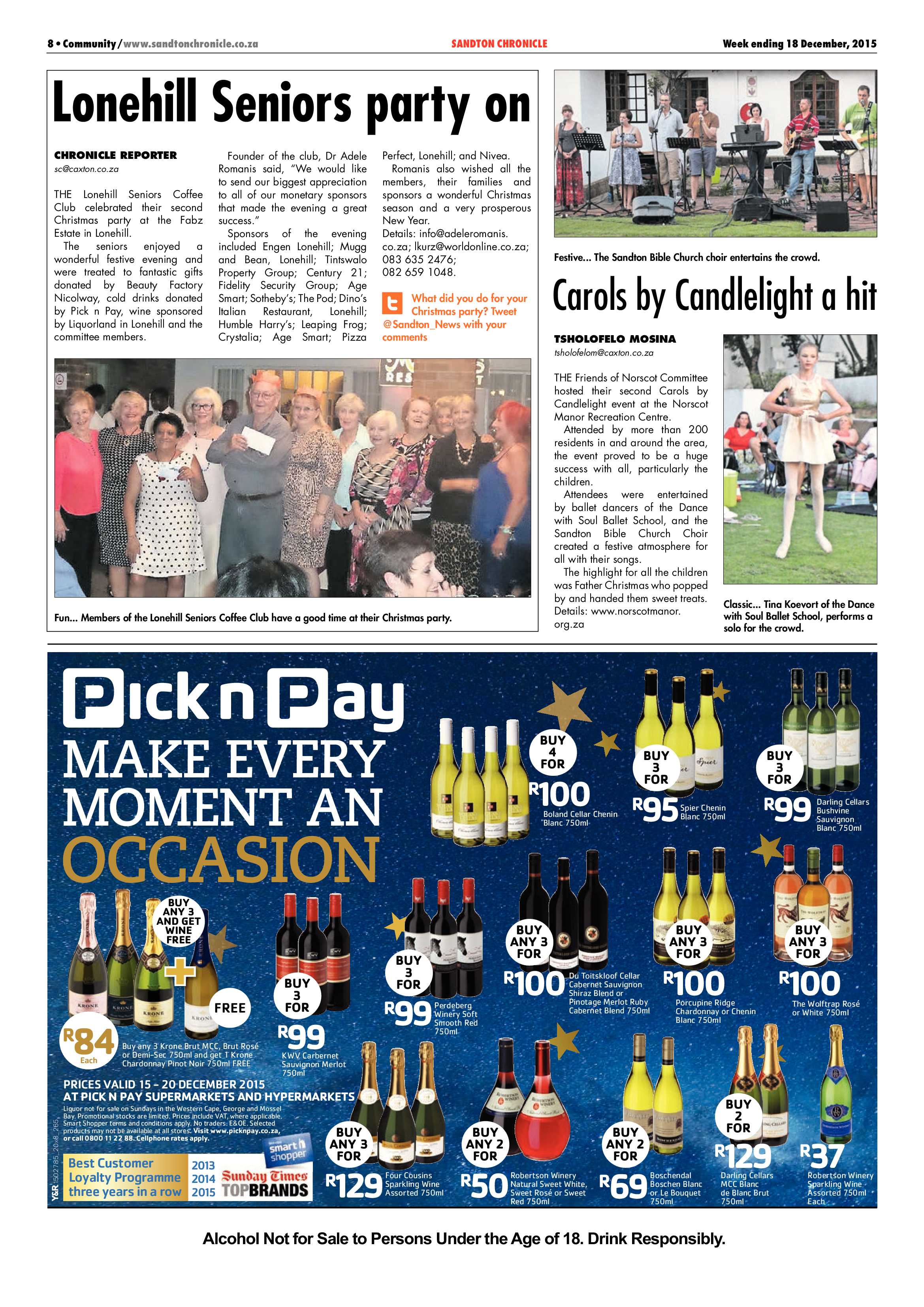 Sandton Chronicle 18 December 2015 page 8