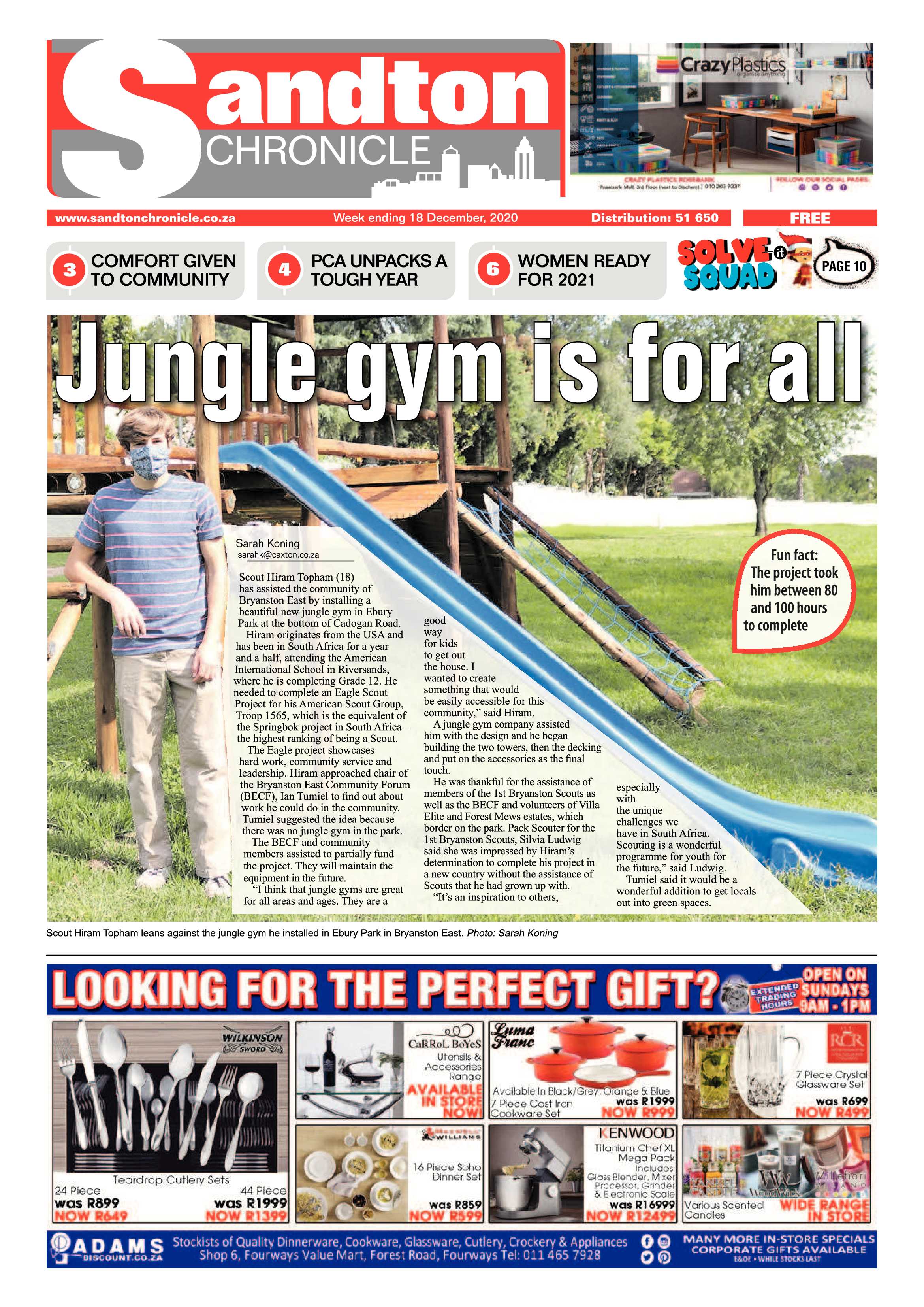 Sandton Chronicle 18 December 2020 page 1