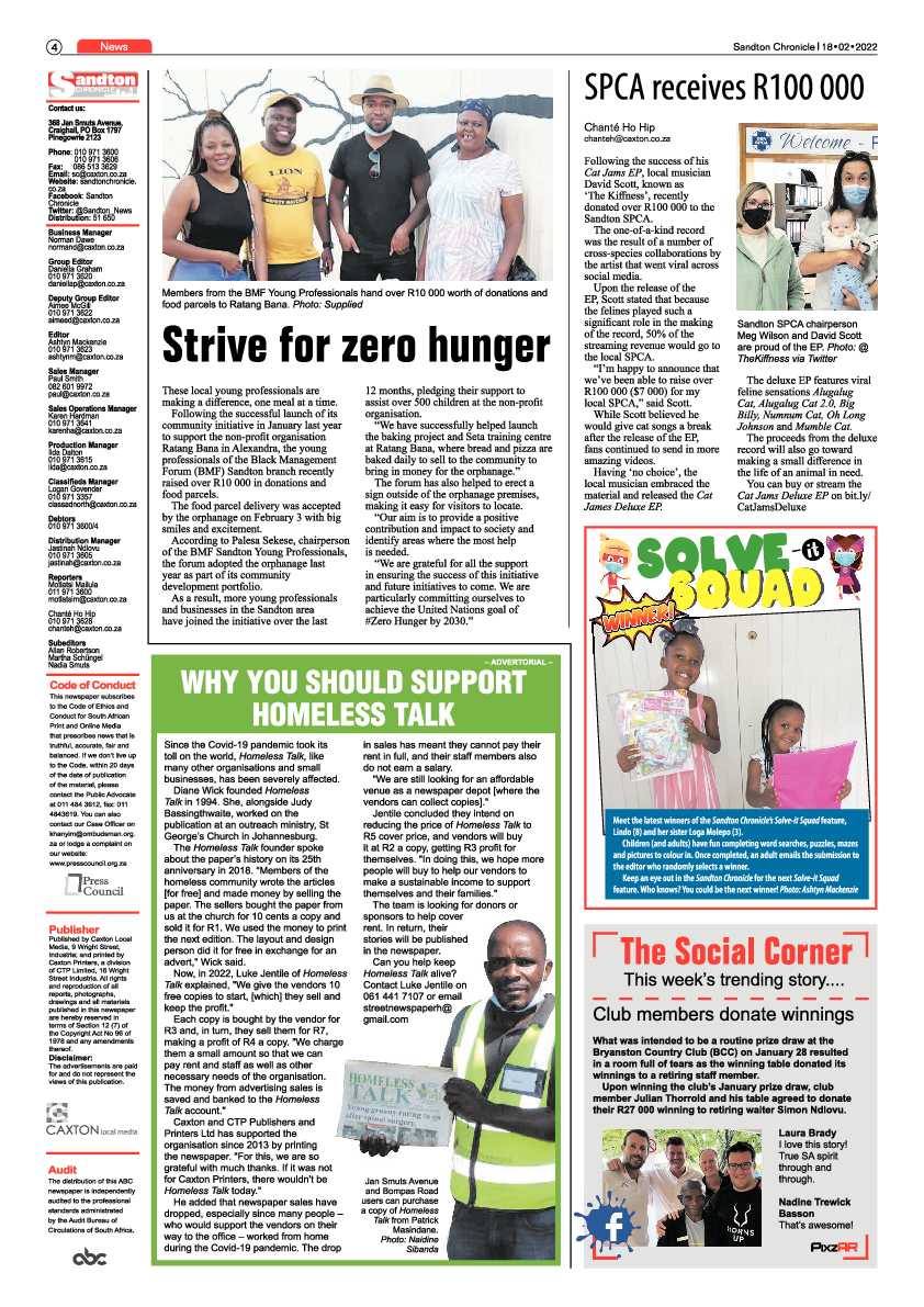Sandton Chronicle 18 February 2022 page 4