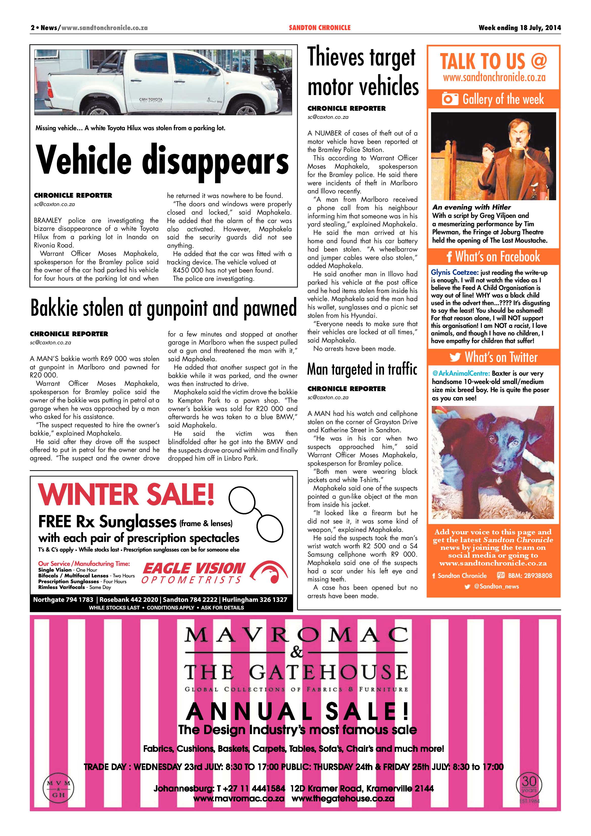 Sandton Chronicle 18 July 2014 page 2