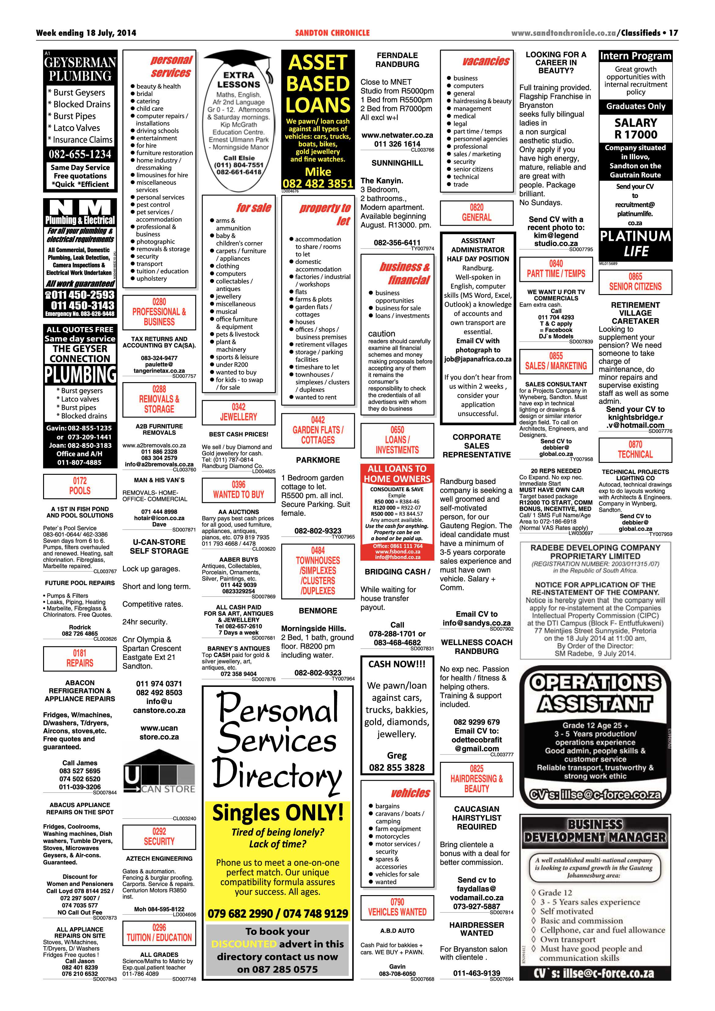 Sandton Chronicle 18 July 2014 page 29