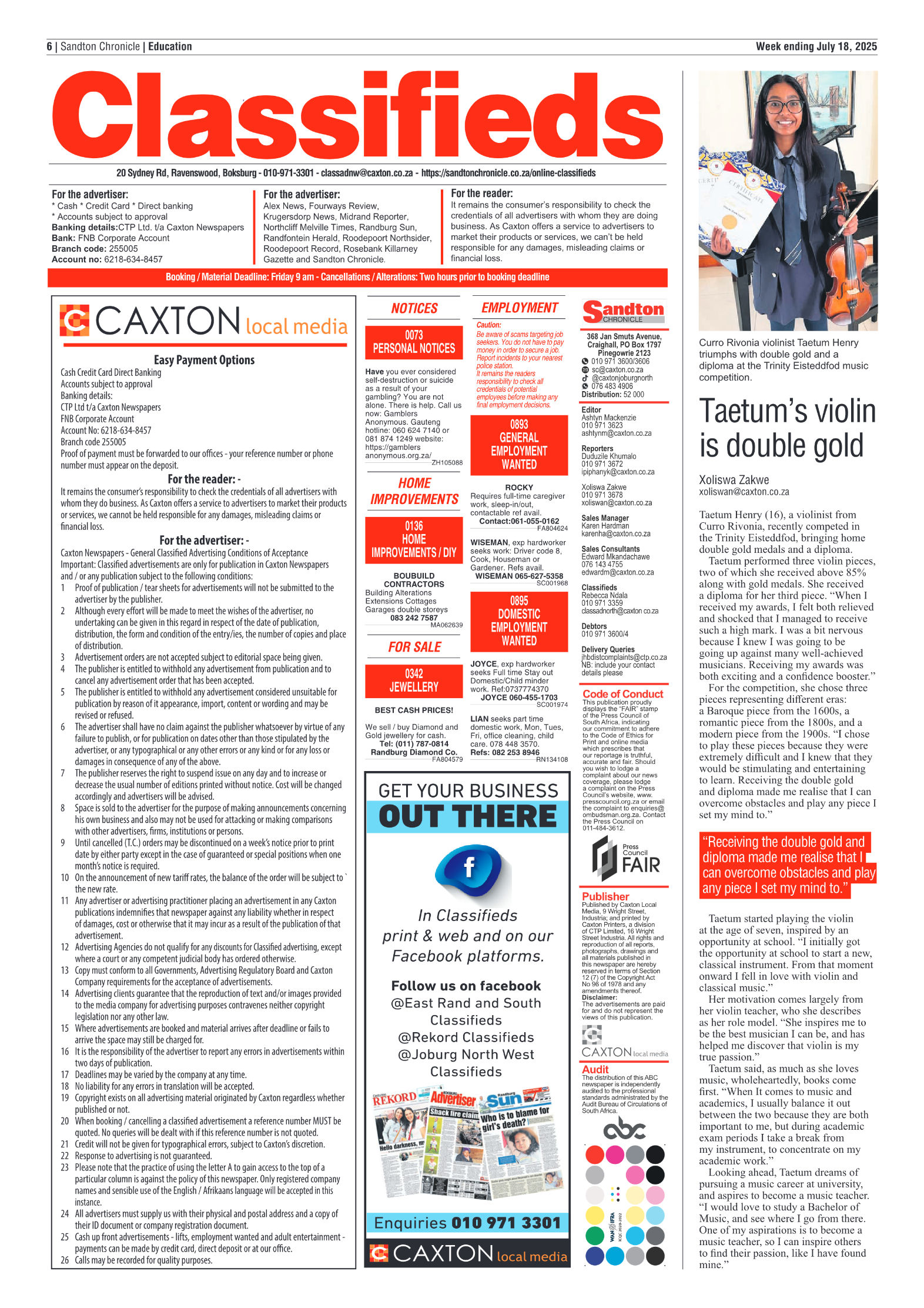 Sandton Chronicle 18 July 2025 page 6