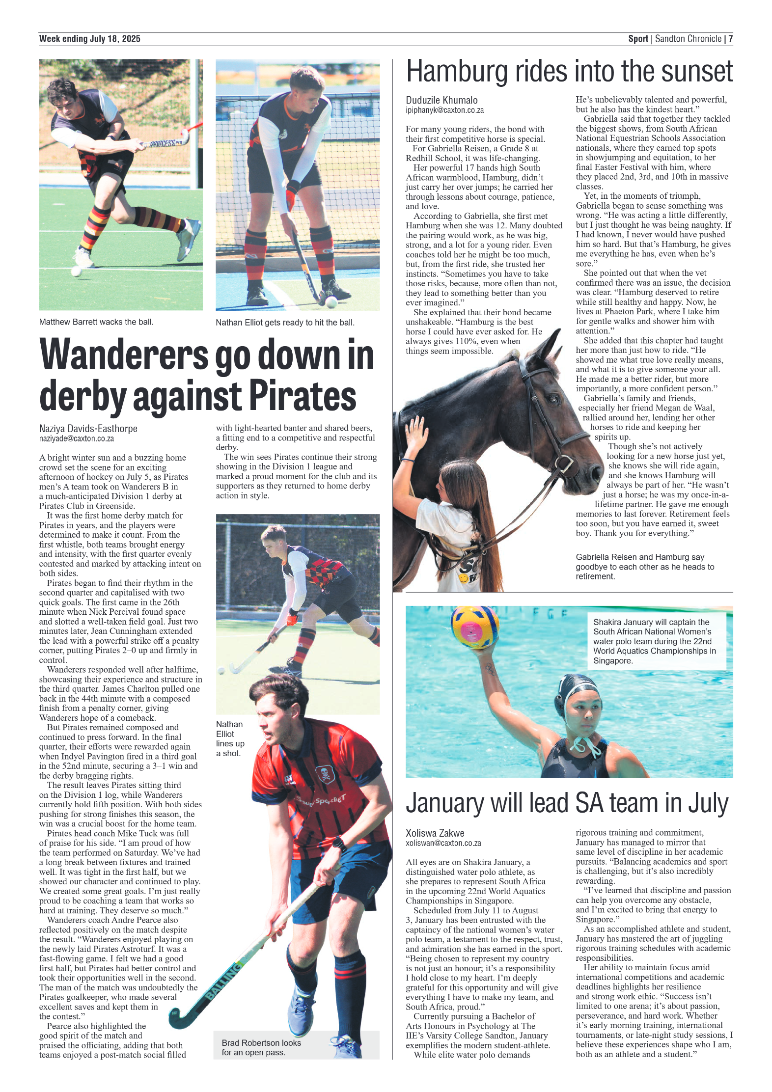 Sandton Chronicle 18 July 2025 page 7