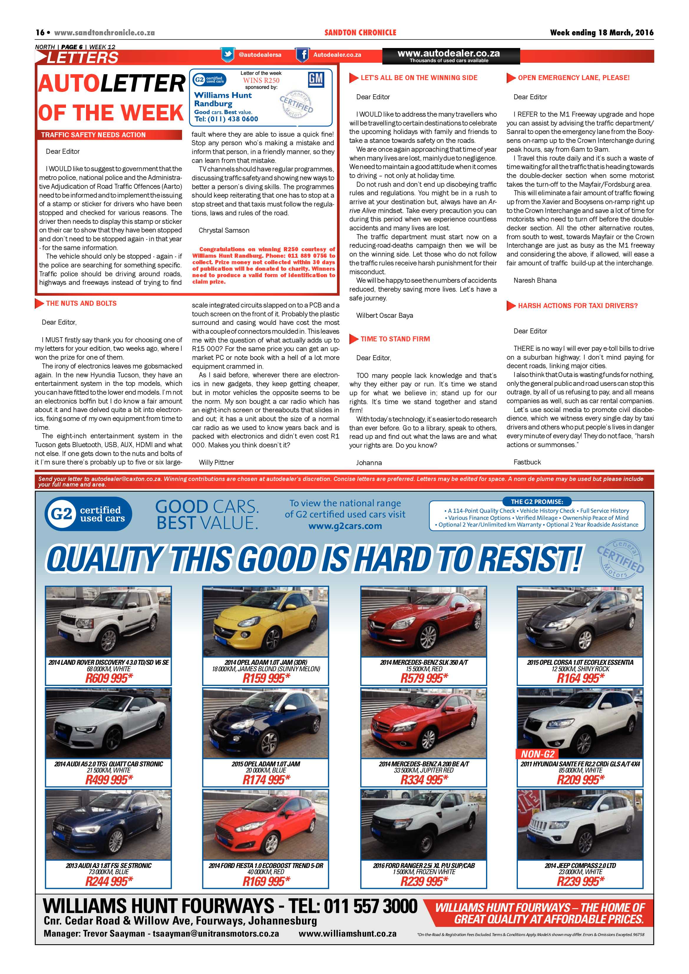 Sandton Chronicle 18 March 2016 page 16