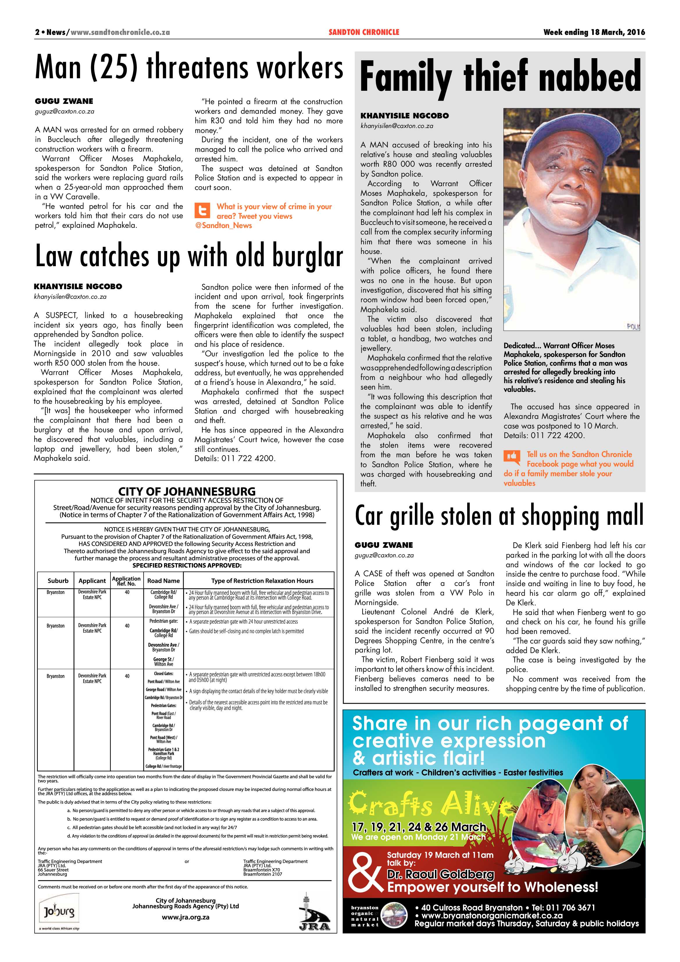 Sandton Chronicle 18 March 2016 page 2