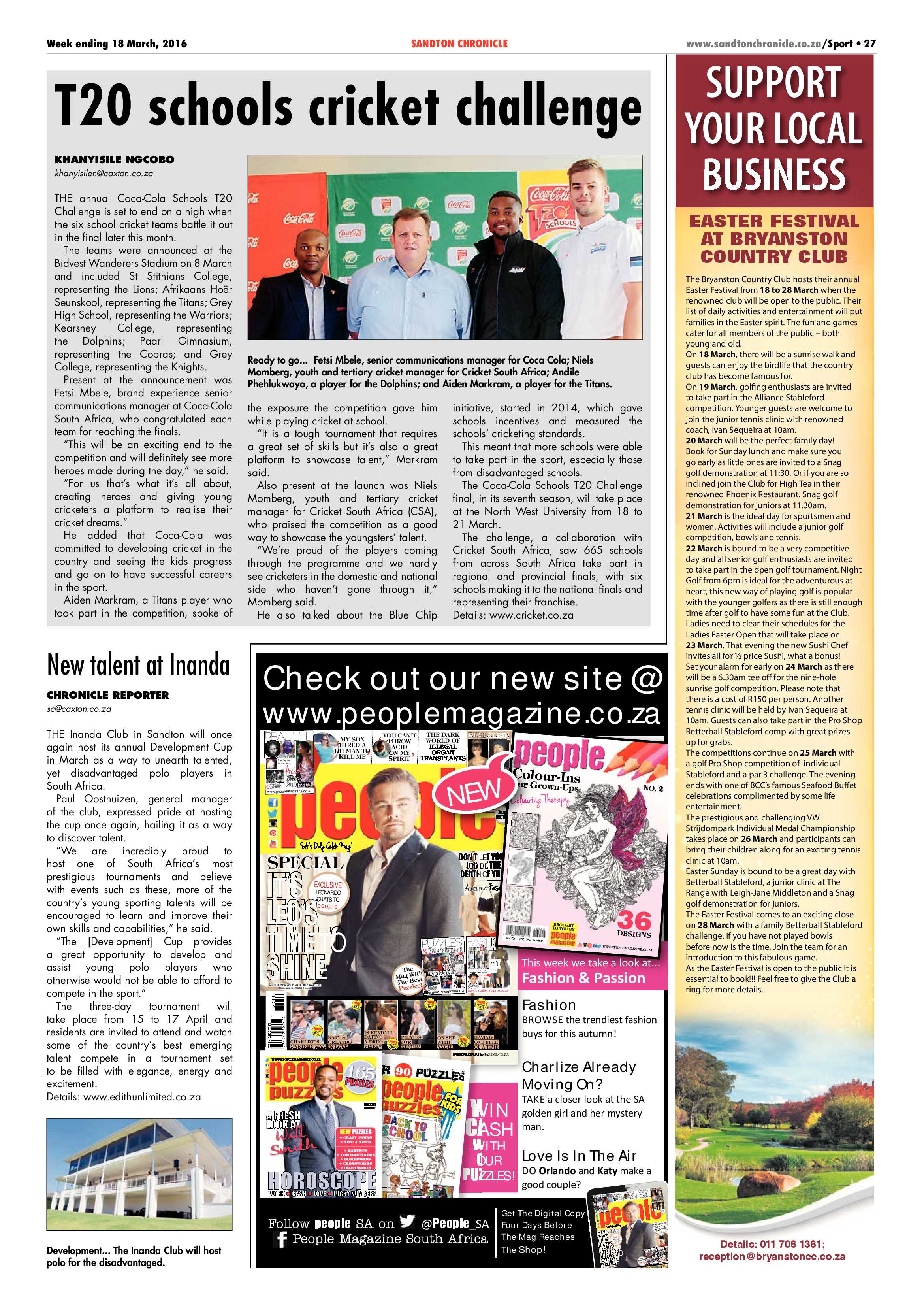 Sandton Chronicle 18 March 2016 page 27