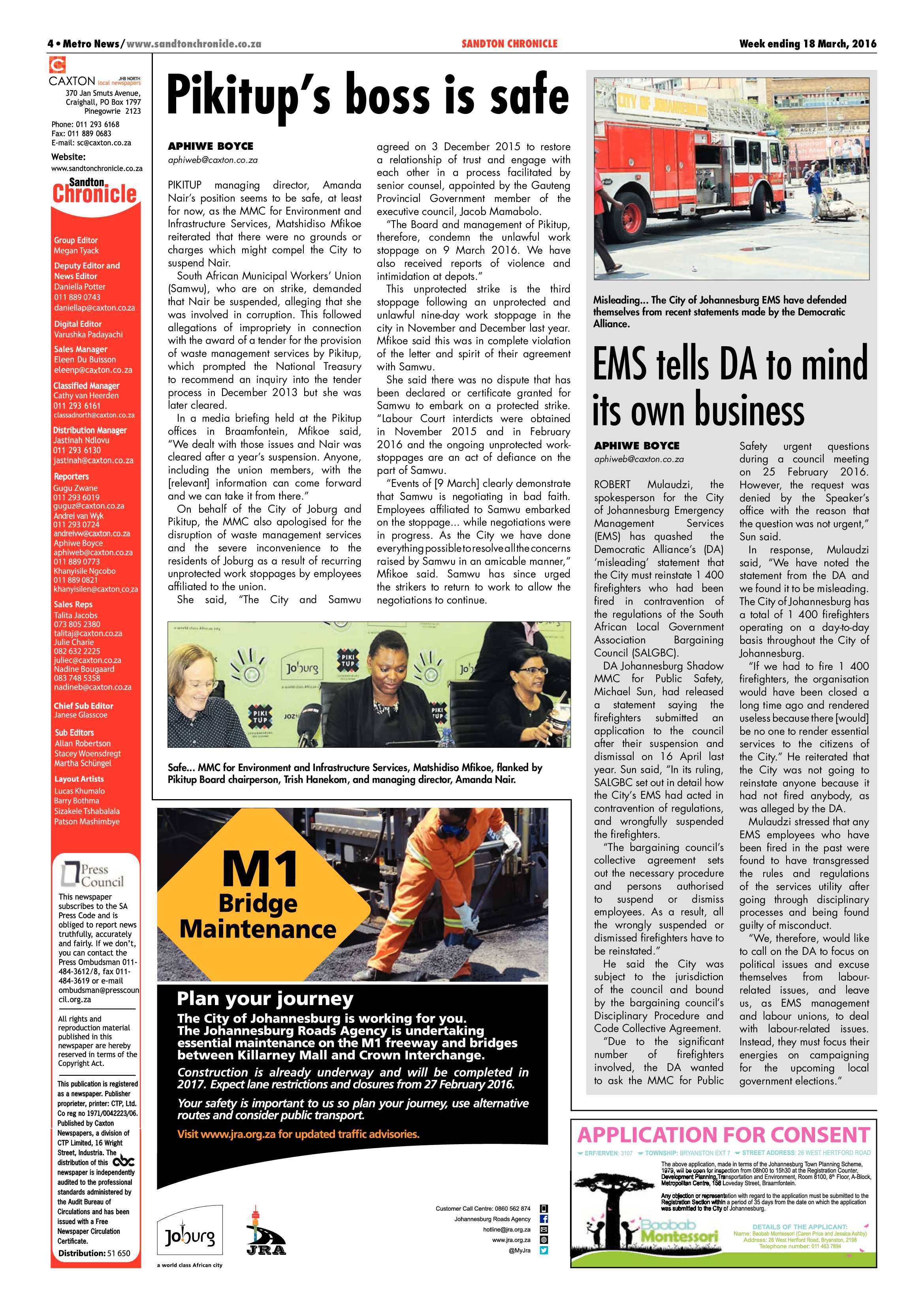 Sandton Chronicle 18 March 2016 page 4