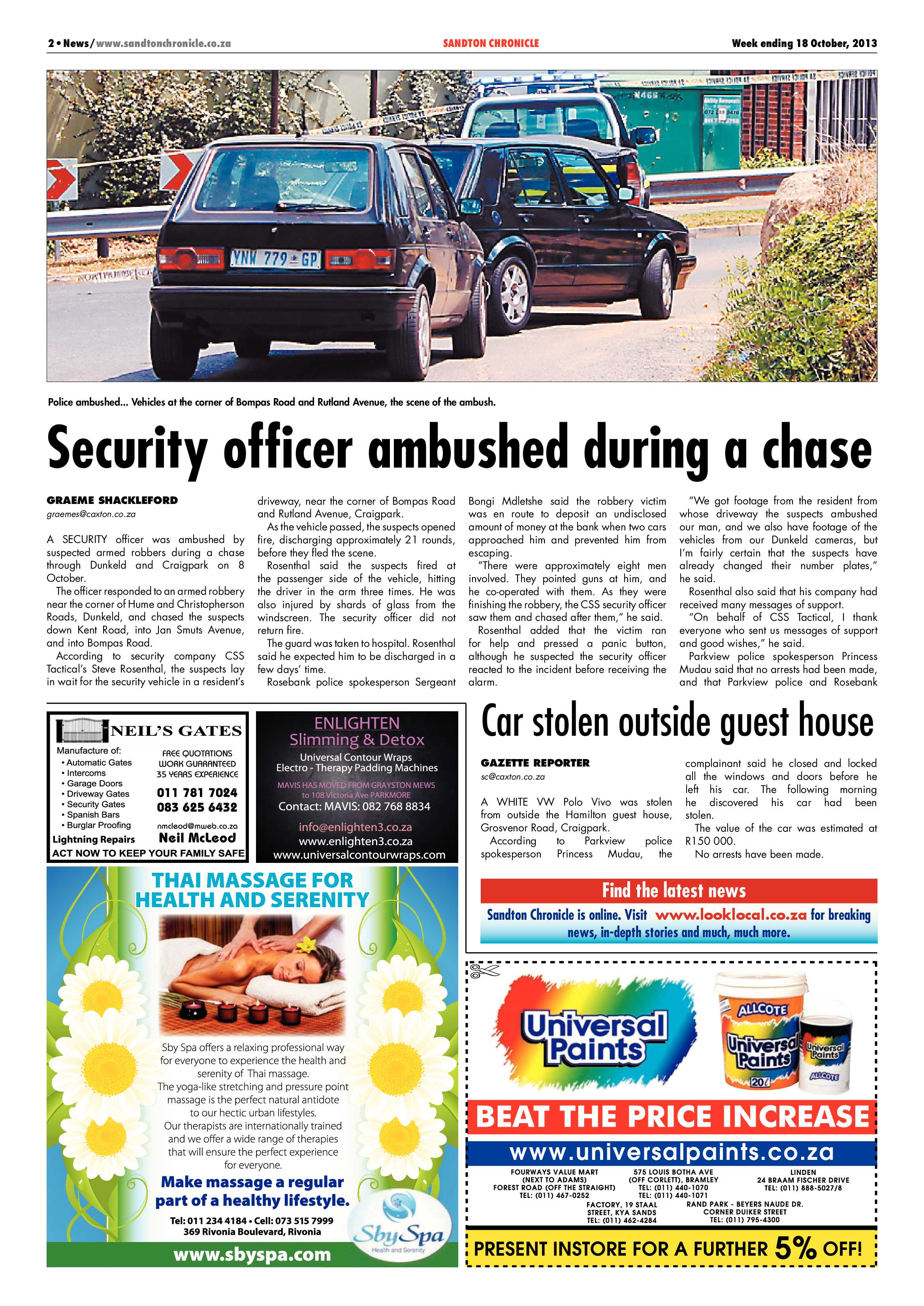 Sandton Chronicle 18 October 2013 page 2