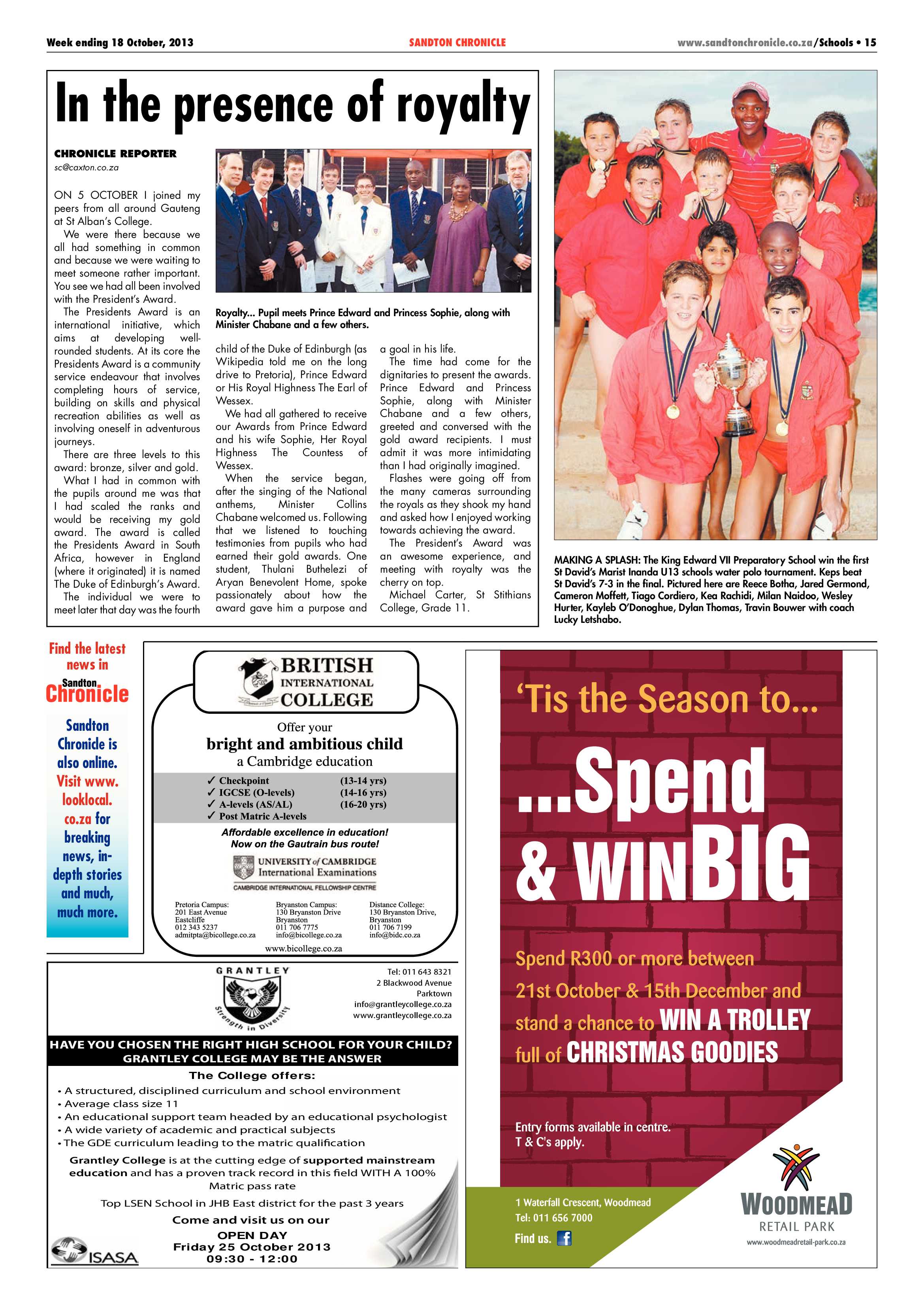 Sandton Chronicle 18 October 2013 page 35