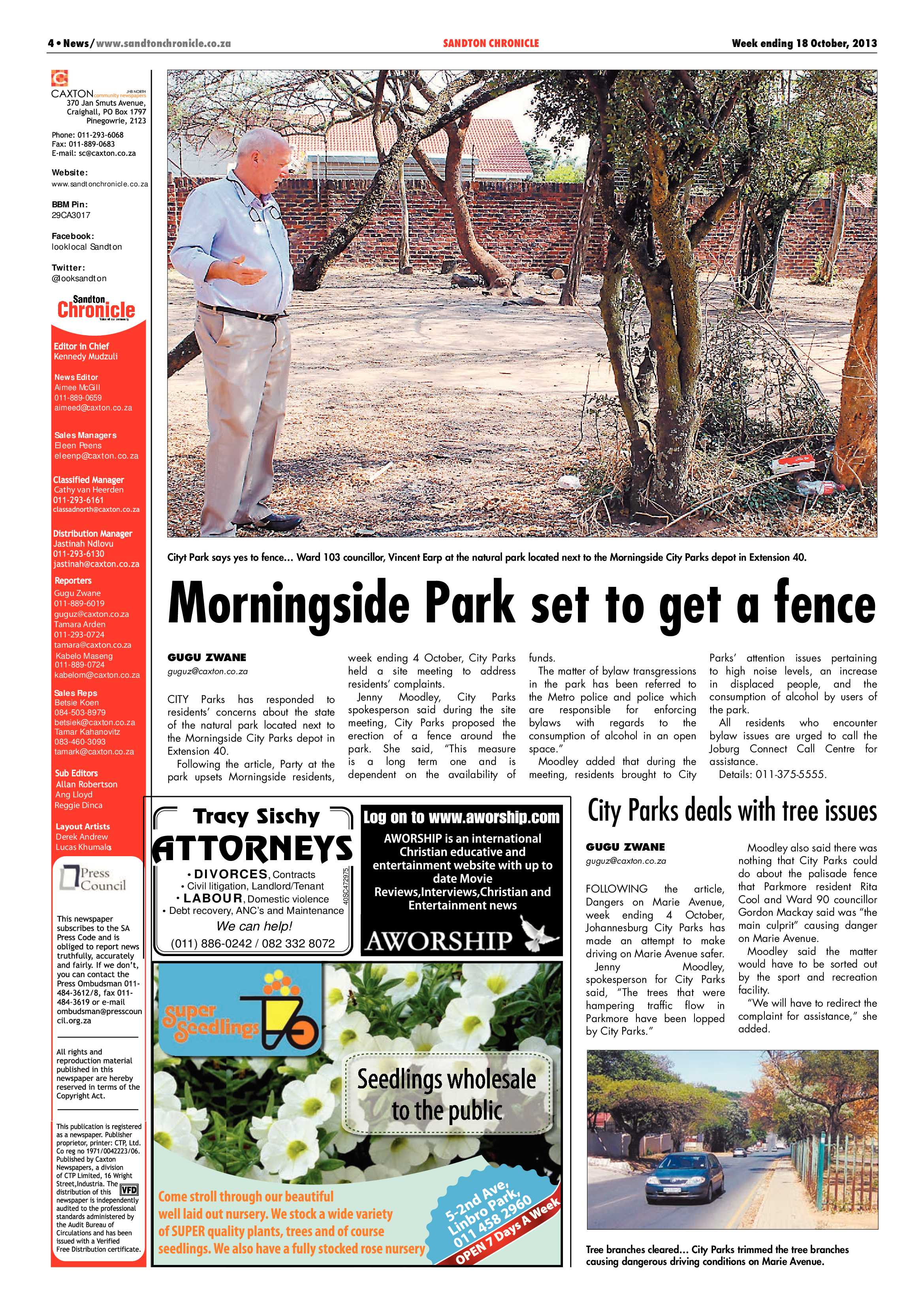 Sandton Chronicle 18 October 2013 page 4