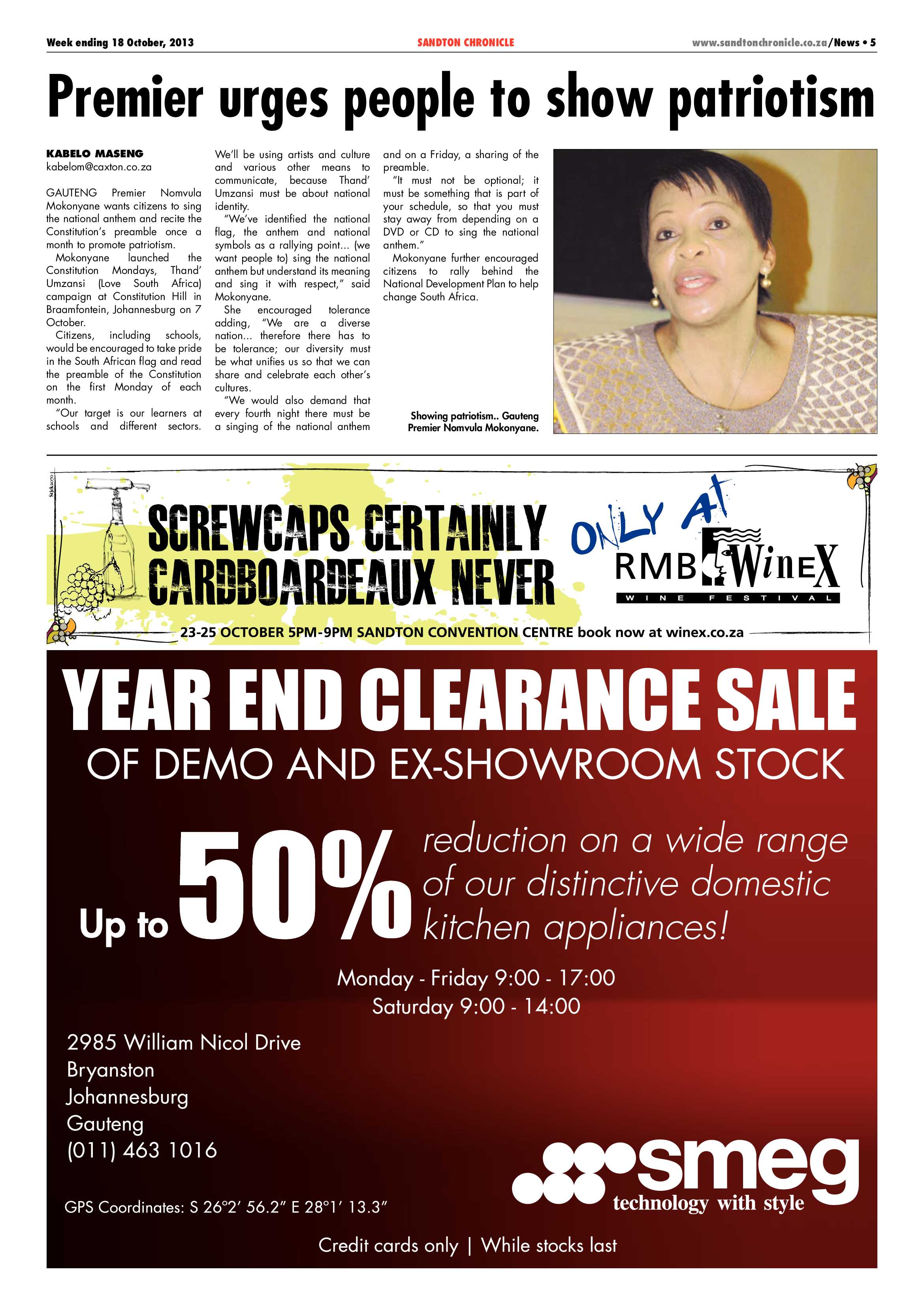 Sandton Chronicle 18 October 2013 page 5