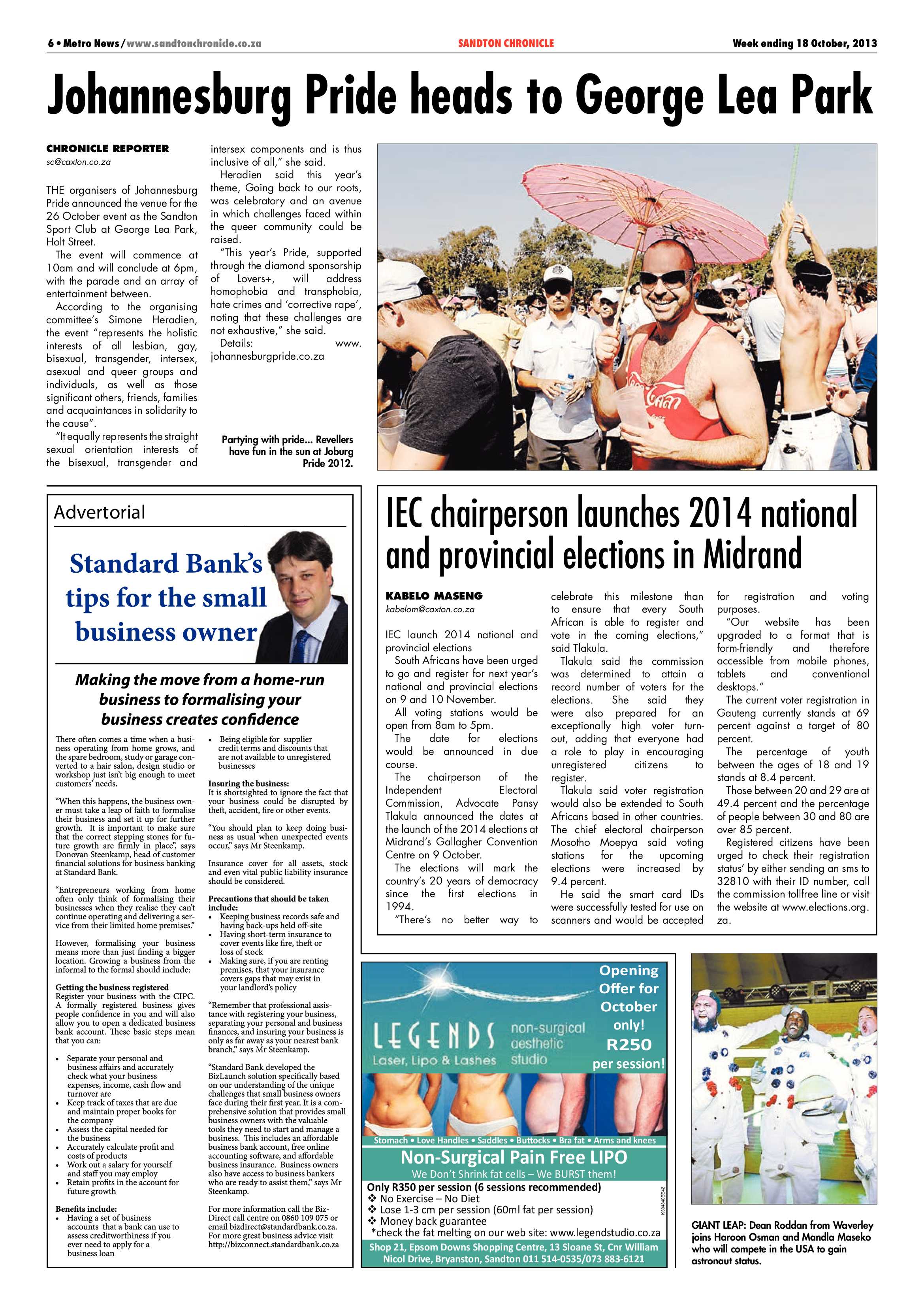 Sandton Chronicle 18 October 2013 page 6