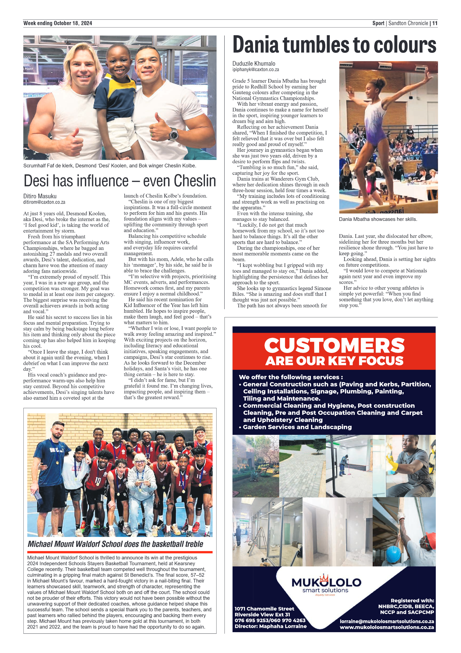 Sandton Chronicle 18 October 2024 page 11