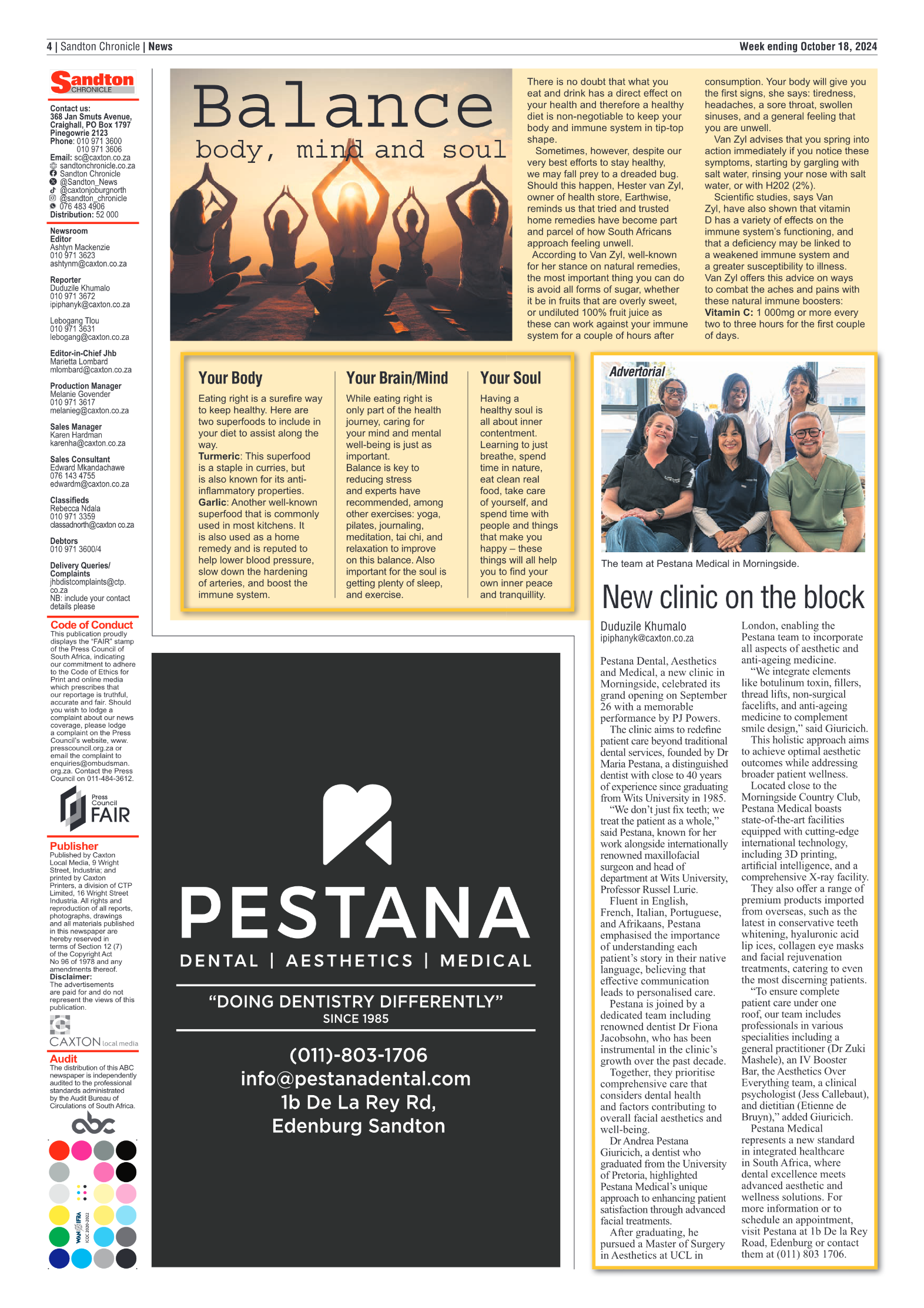 Sandton Chronicle 18 October 2024 page 4