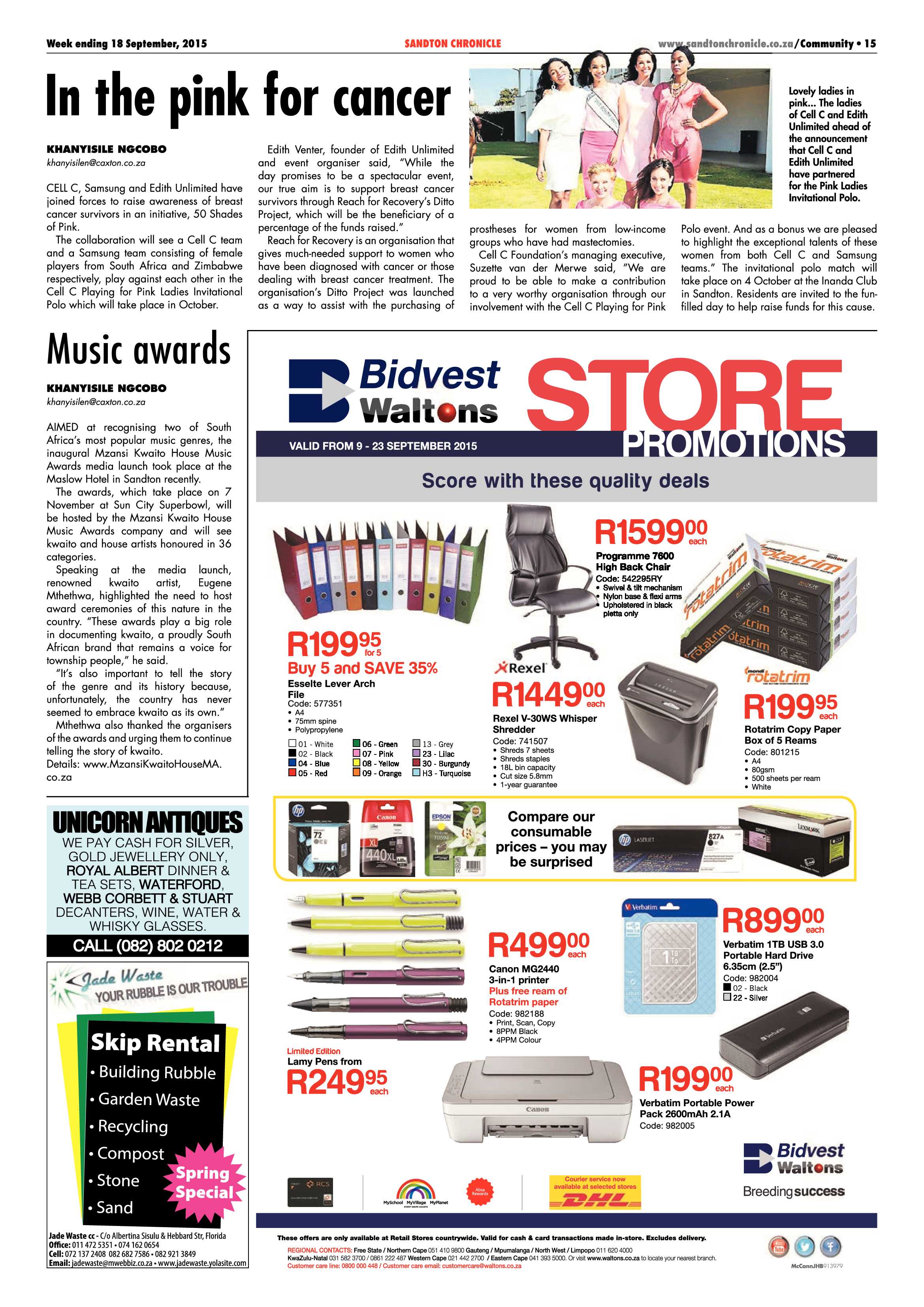 Sandton Chronicle 18 September 2015 page 15