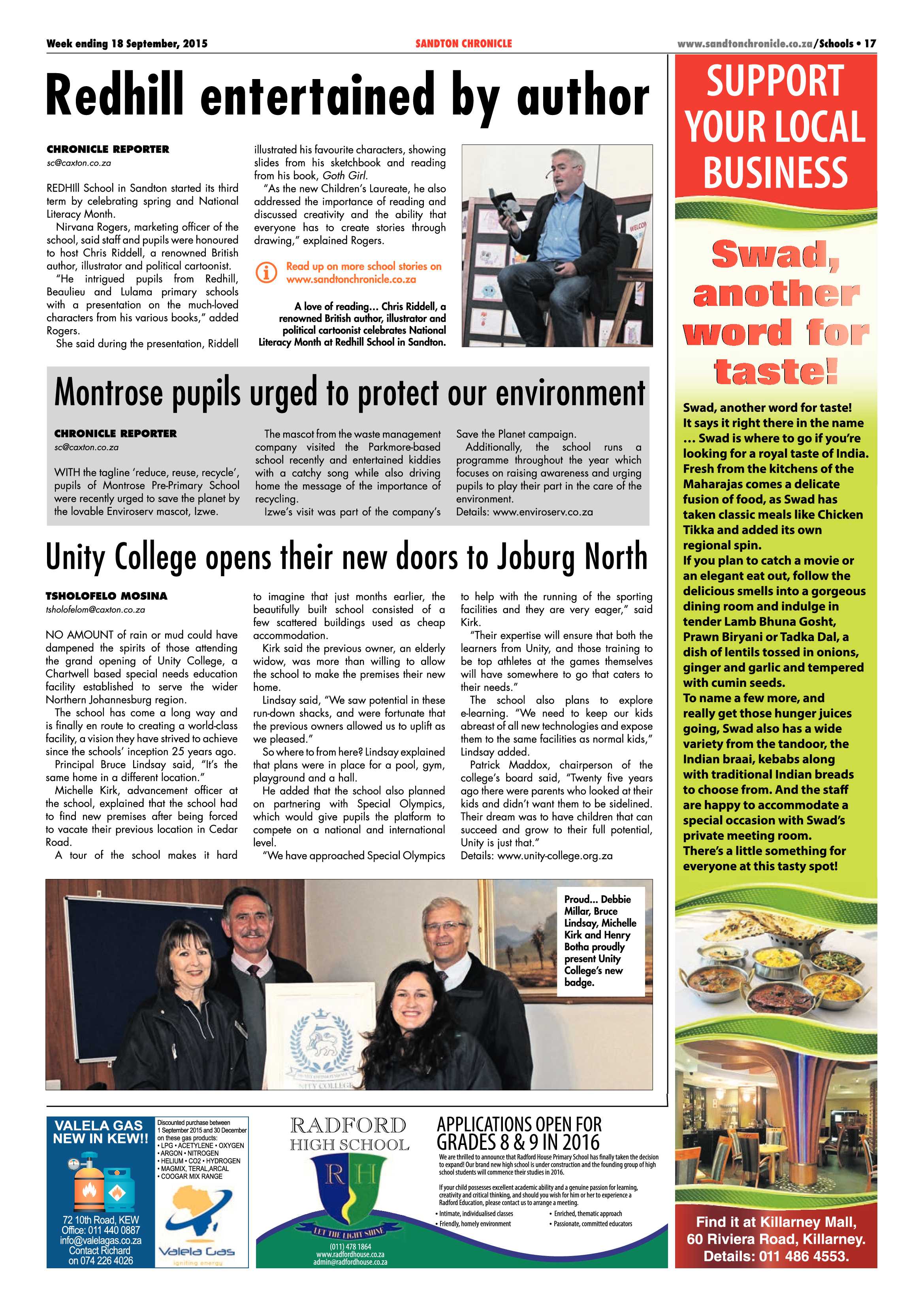 Sandton Chronicle 18 September 2015 page 17